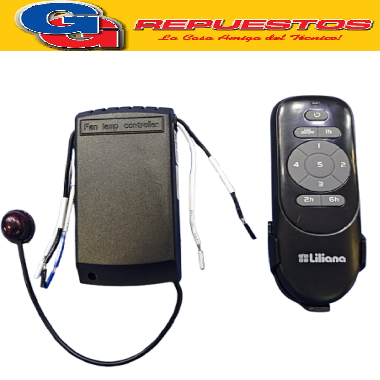 CONTROL REMOTO PARA VENTILADOR DE TECHO LILIANA COMPATIBLE C ON LOS MODELOS VTHM415R / VTHM415R CON RECEPTOR/CONTROLADOR