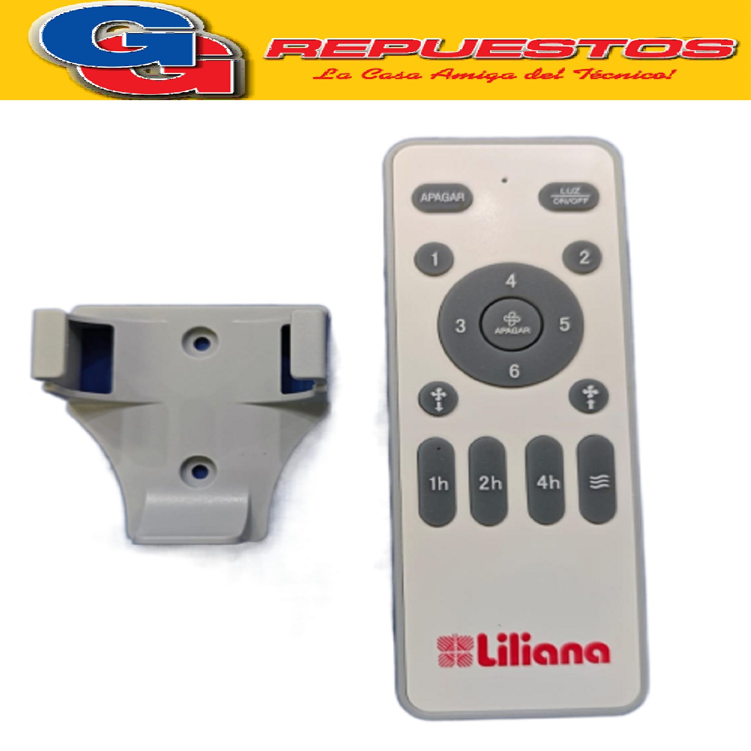 CONTROL REMOTO PARA VENTILADOR DE TECHO CON RECEPTOR/ CONTROLADOR LILIANA COMPATIBLE CON LOS MODELOS VTHA604 / VTHA604