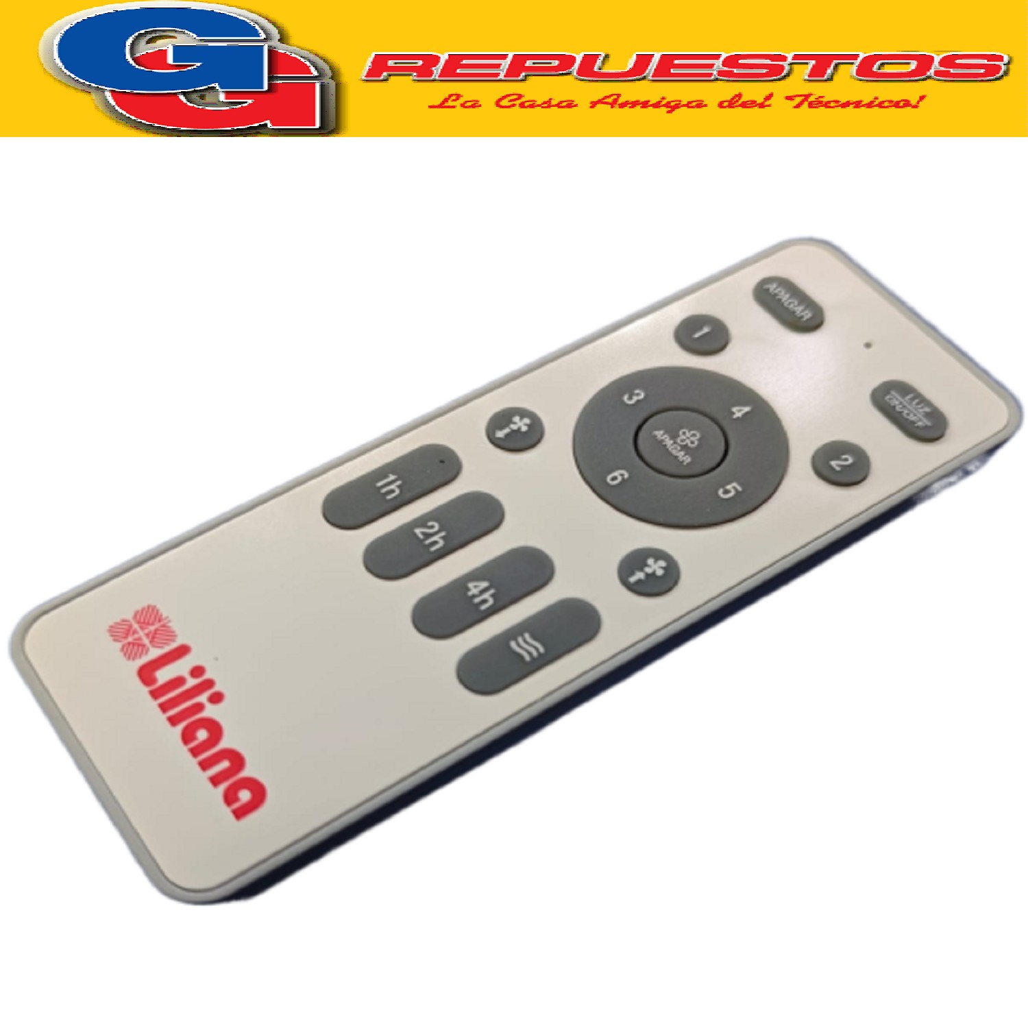 CONTROL REMOTO PARA VENTILADOR DE TECHO CON RECEPTOR/ CONTROLADOR LILIANA COMPATIBLE CON LOS MODELOS VTHA604 / VTHA604