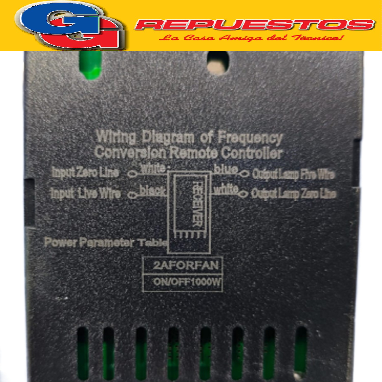 CONTROL REMOTO PARA VENTILADOR DE TECHO CON RECEPTOR/ CONTROLADOR LILIANA COMPATIBLE CON LOS MODELOS VTHA604 / VTHA604