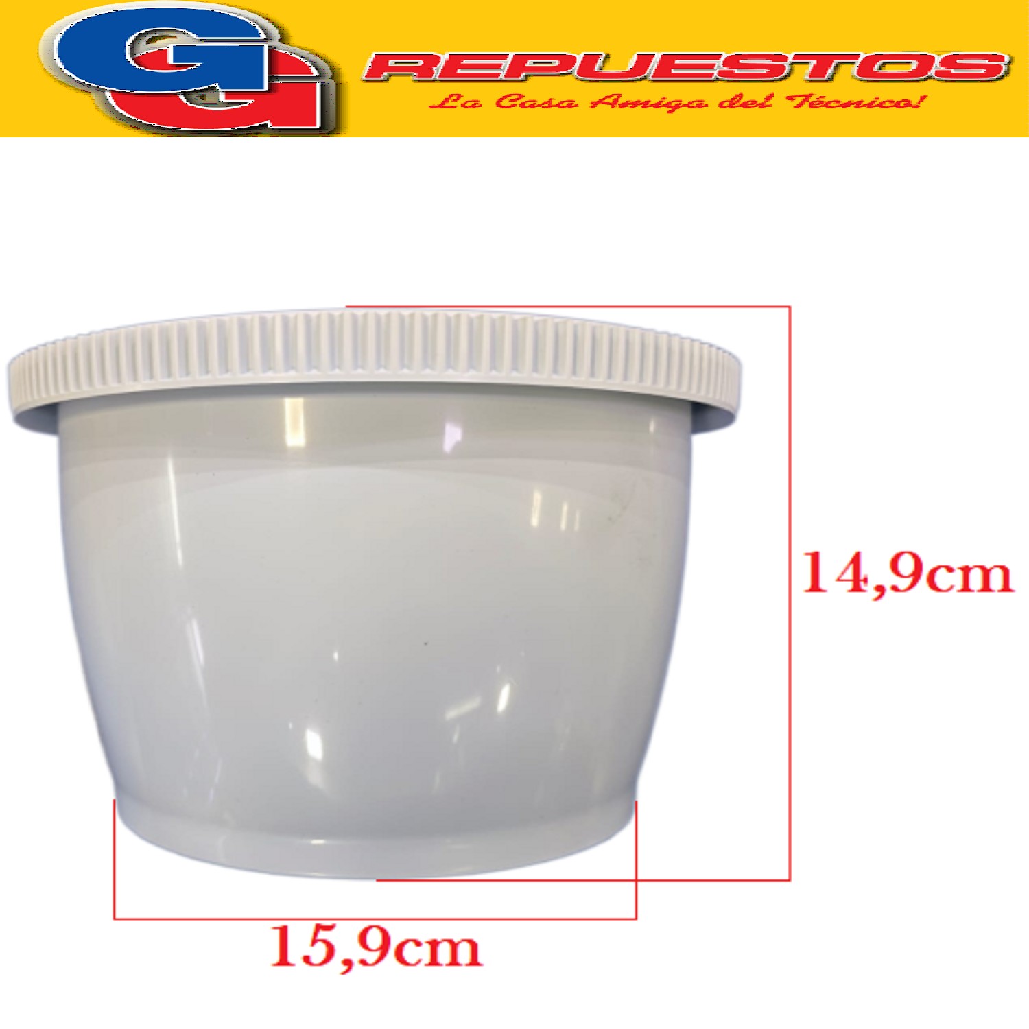 BOWL BLANCO DE BATIDORA PLANETARIA GIRAMIX COMPATIBLE CON LOS MODELOS AB102 / MX1003-AR / SMA10 BOLS