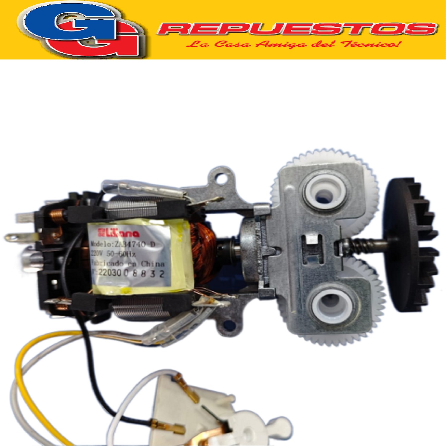 MOTOR BATIDORA OPTIMIZADA LILIANA PARA MODELO AB100 220V 50- 60Hz MODELO DE MOTOR: ZAB4740
