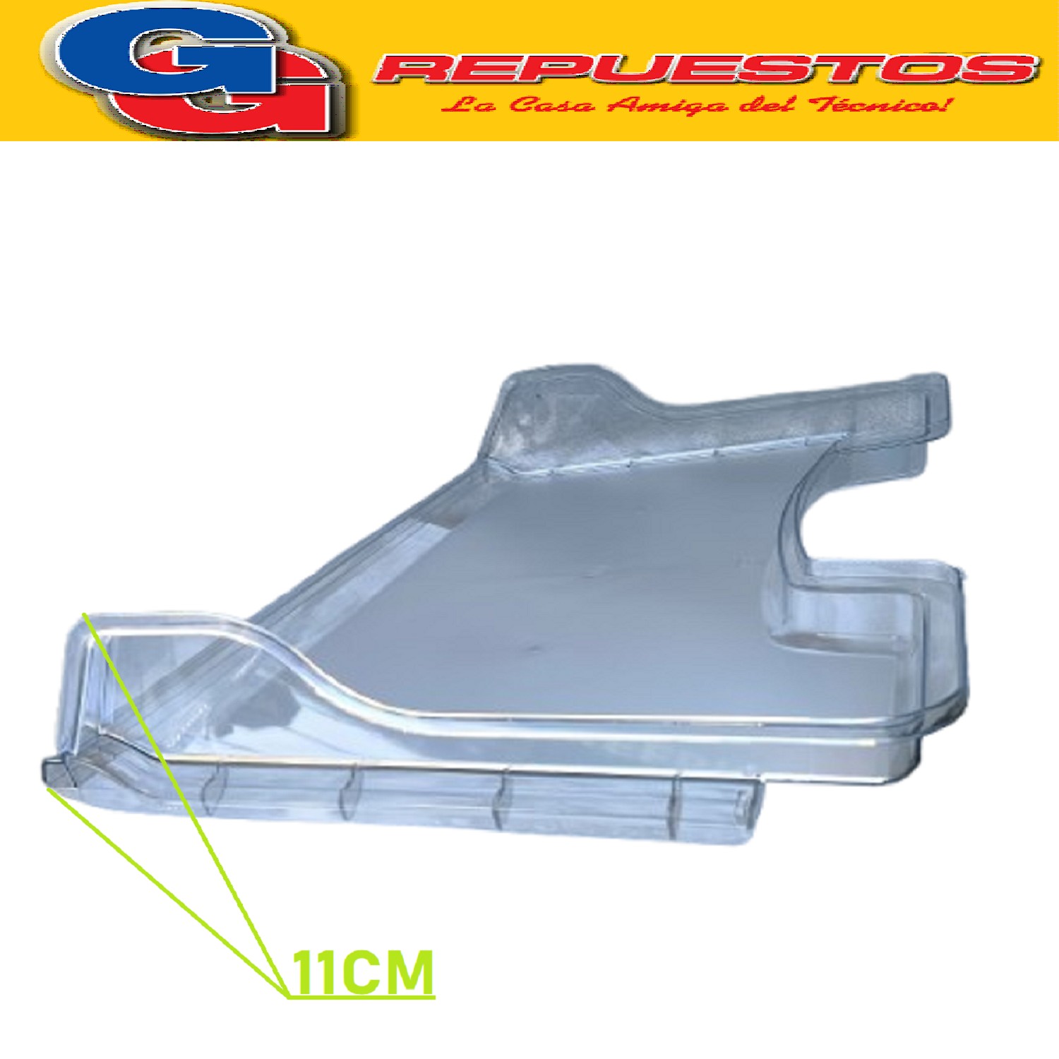BANDEJA / ESTANTE SUPERIOR PARA HELADERA WHIRLPOOL WRM39D1 - WRM39D2-WRM39K2-WRM39X1-WRM42D1-WRM42D2-
WRM42K2-WRM42X1 (REJILLA REFRIGERADOR ORIGINAL)
MEDIDAS: 50CM X 38CM X 11CM
MEDIDAS: 500MM X 380MM X 110MM