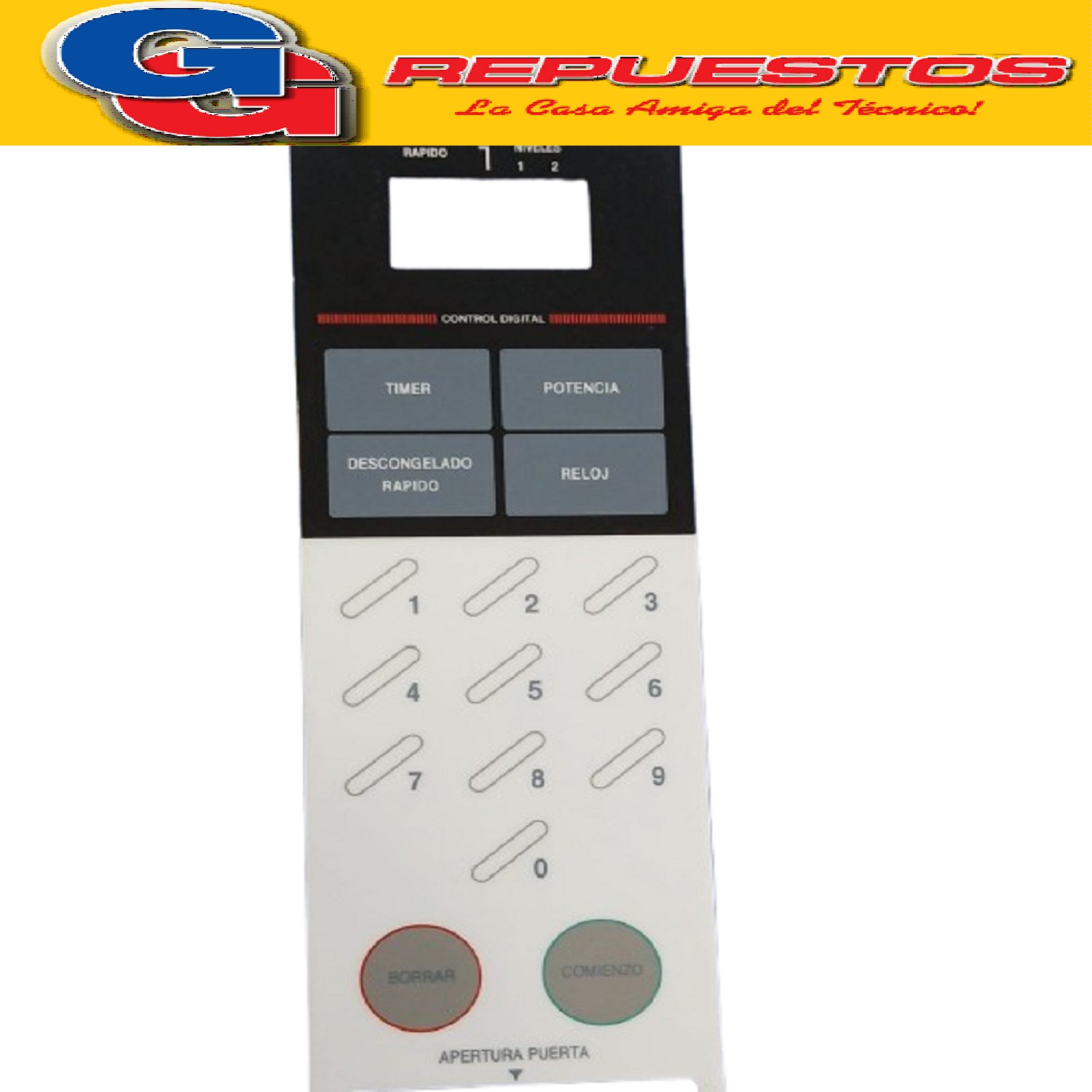TECLADO DE MICROONDAS  ZENITH/ SERIE DORADA