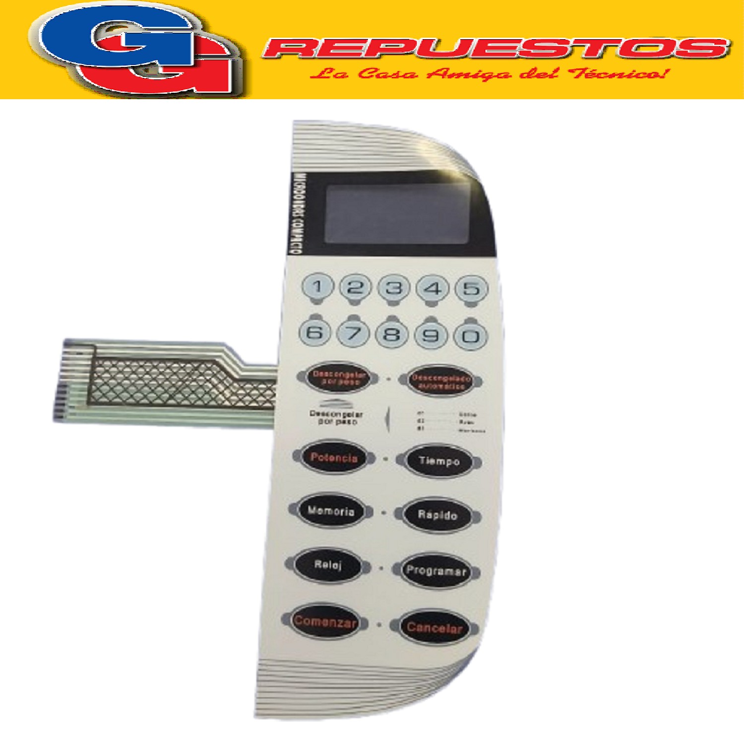 TECLADO DE FRENTE MICROONDAS  SERIE DORADA Wp900al23ks