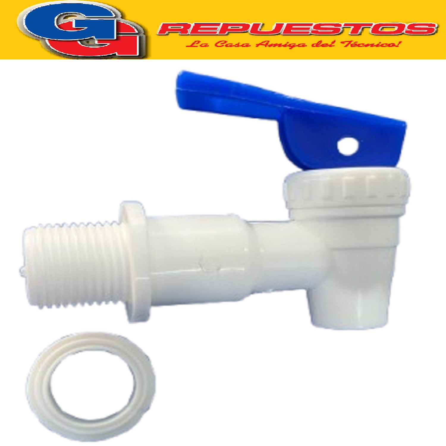 CANILLA PARA DISPENSER ROSCA MACHO (18MM) PASTICA AZUL