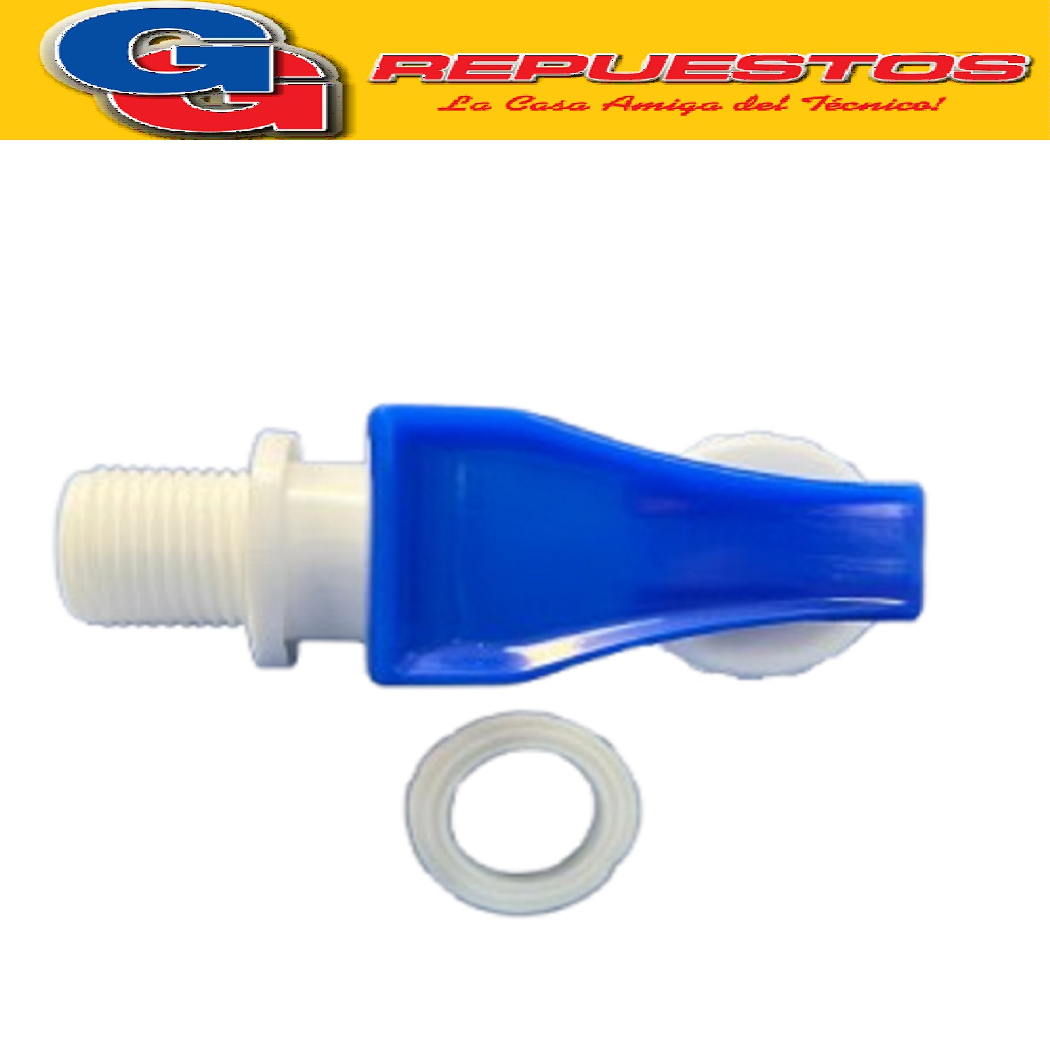 CANILLA PARA DISPENSER ROSCA MACHO (18MM) PASTICA AZUL