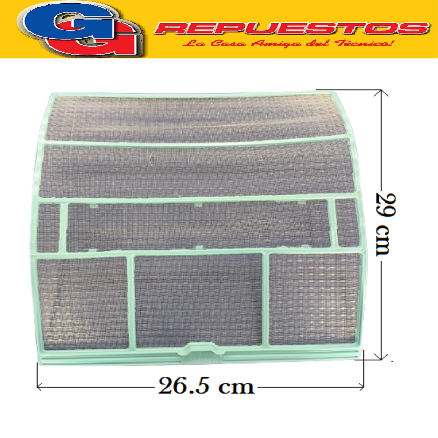 FILTRO SIMPLE AIRE ACONDICONADO SPLIT 26.5 X 29 CM