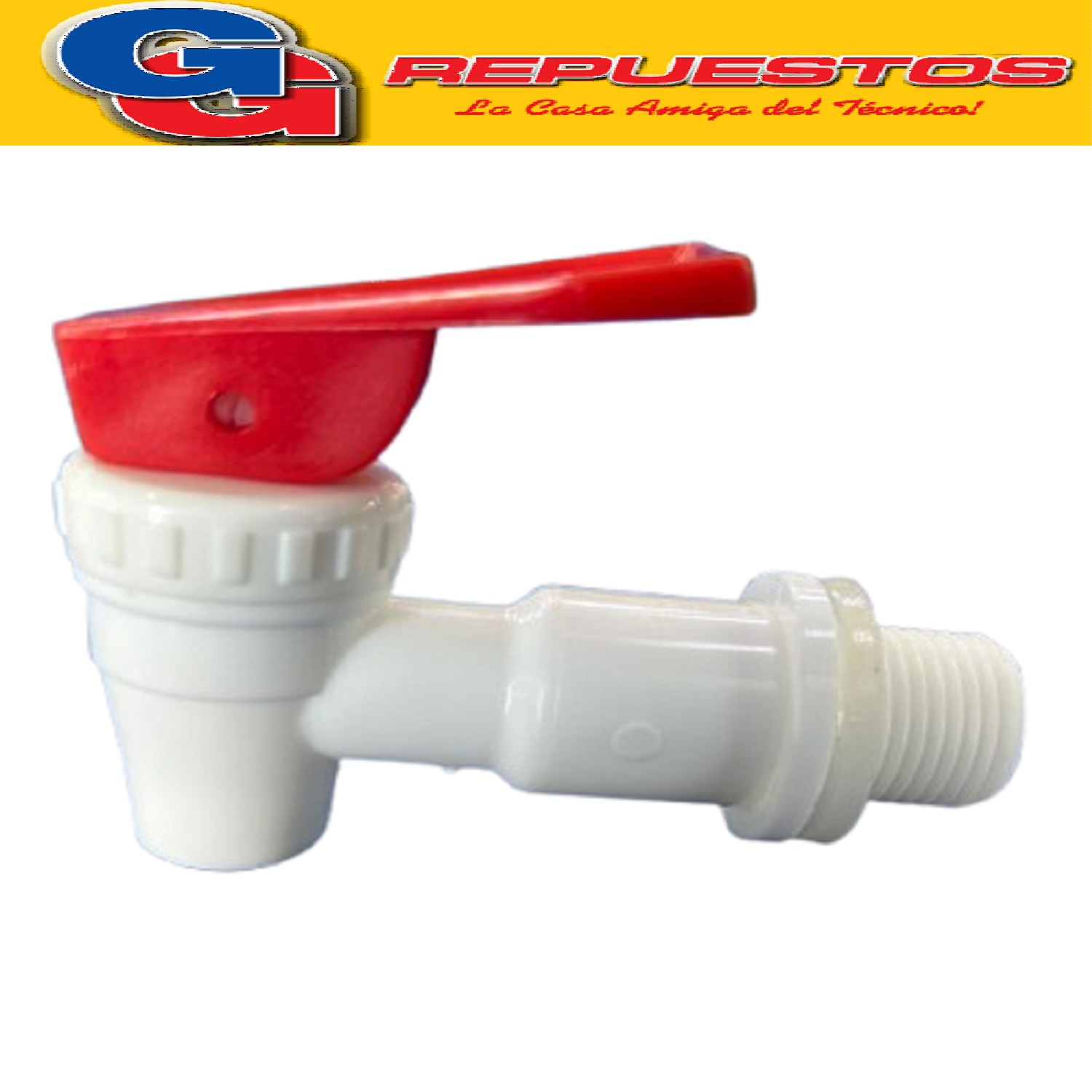 CANILLA PARA DISPENSER ROSCA MACHO (18MM) PLASTICA ROJA