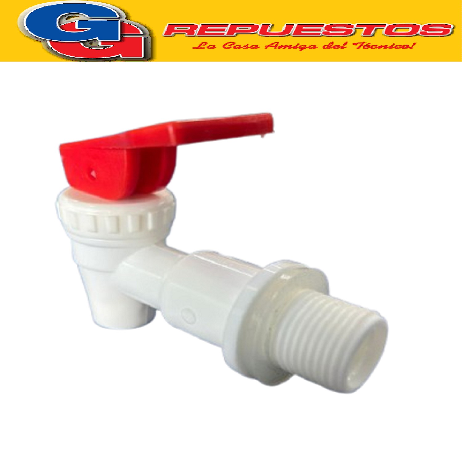 CANILLA PARA DISPENSER ROSCA MACHO (18MM) PLASTICA ROJA