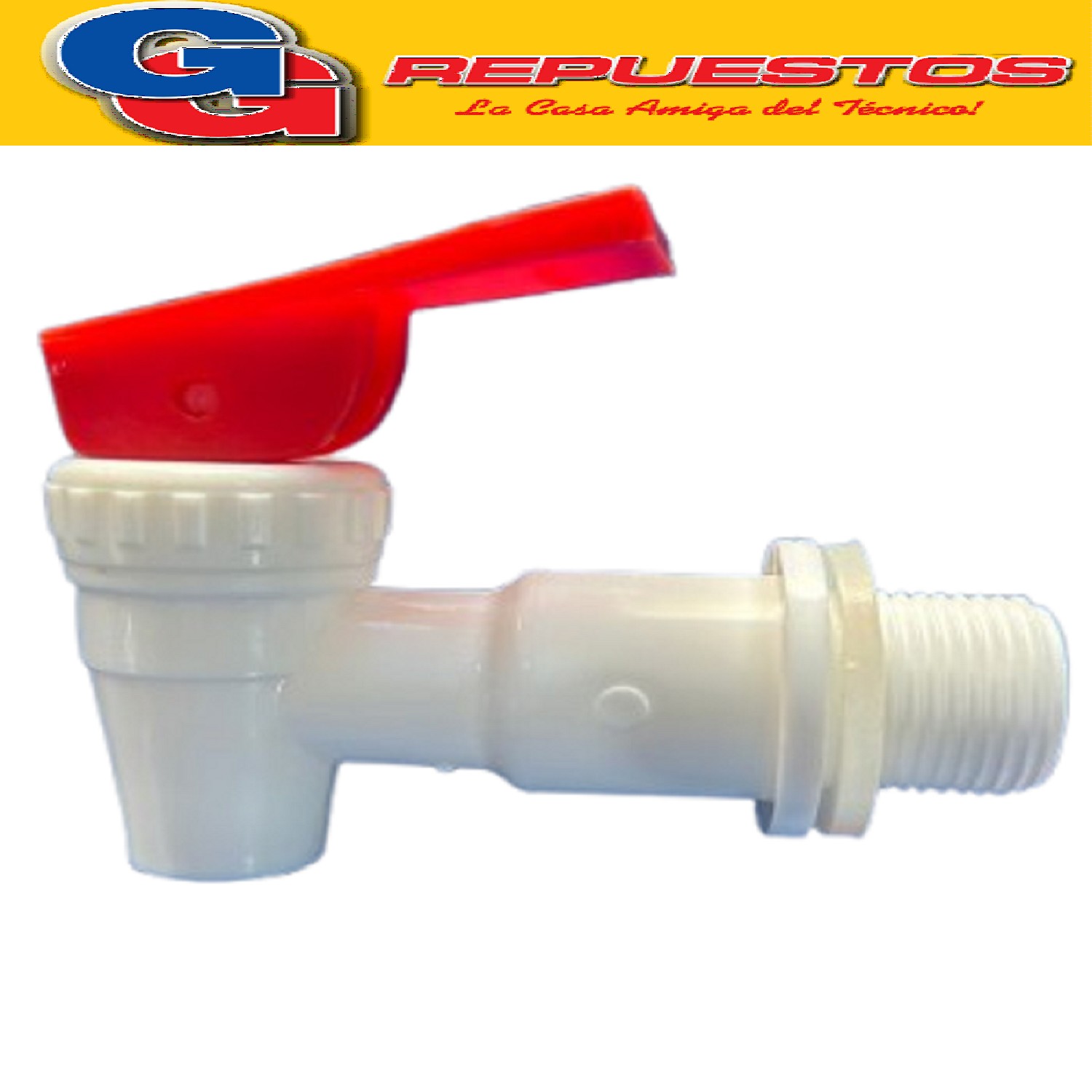 CANILLA PARA DISPENSER ROSCA MACHO (18MM) PLASTICA ROJA