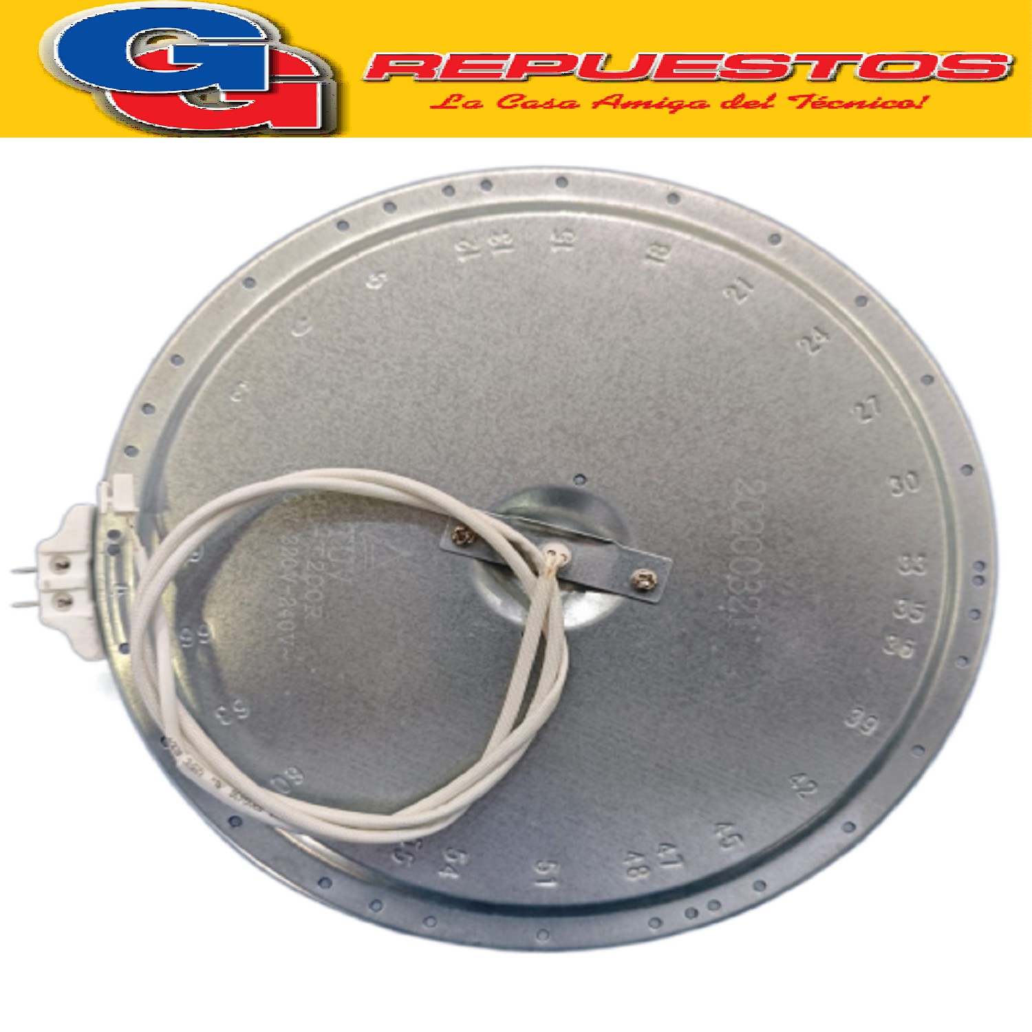 RESISTENCIA VITRO 200 mm 1800W PARA HORNO ELECTRICO 45LTS LILIANA COMPATIBLE CON EL MODELO AO145V DIAMETRO TOTAL DEL PLATO 20CM Y 2.8CM DE ANCHO CON SENSOR INCLUIDO DE 15OHMS