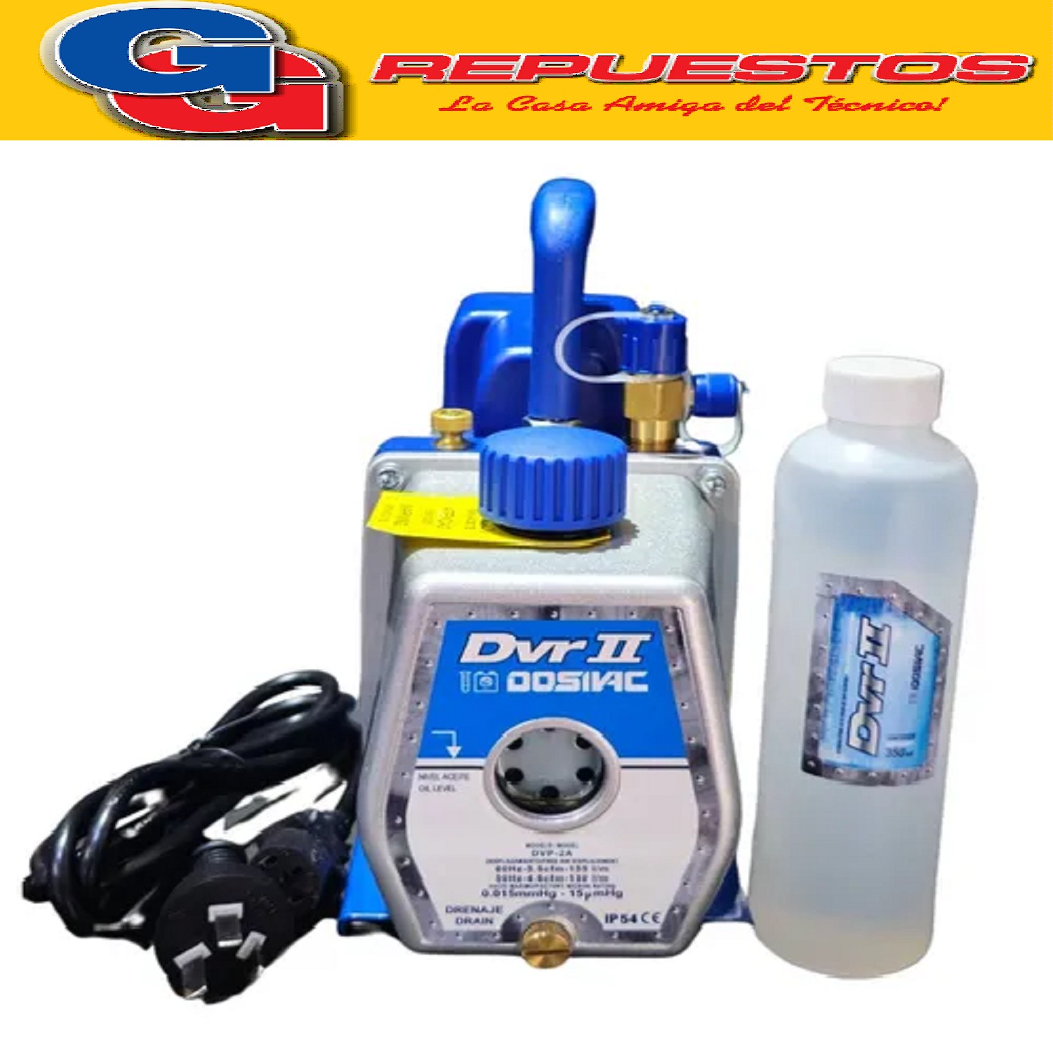 BOMBA DE VACIO DOSIVAC DVRII 130L/MINUTOS APTA PARA GAS R32  ANTIEXPLOSION. 2 ETAPAS DVR-2A-R32 R600 -R410-R22-R404-R134 YH12-UR12 UR22 PARA TODOS LOS GASES