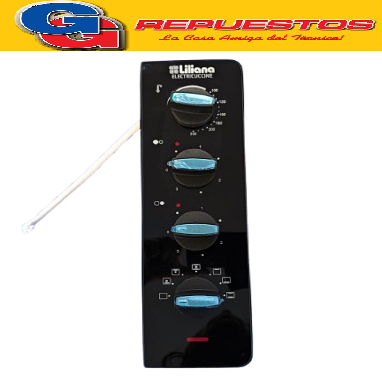 FRENTE PANEL PARA HORNO ELECTRICO LILIANA 45LTS COMPATIBLE   CON EL MODELO AO145V COLOR NEGRO