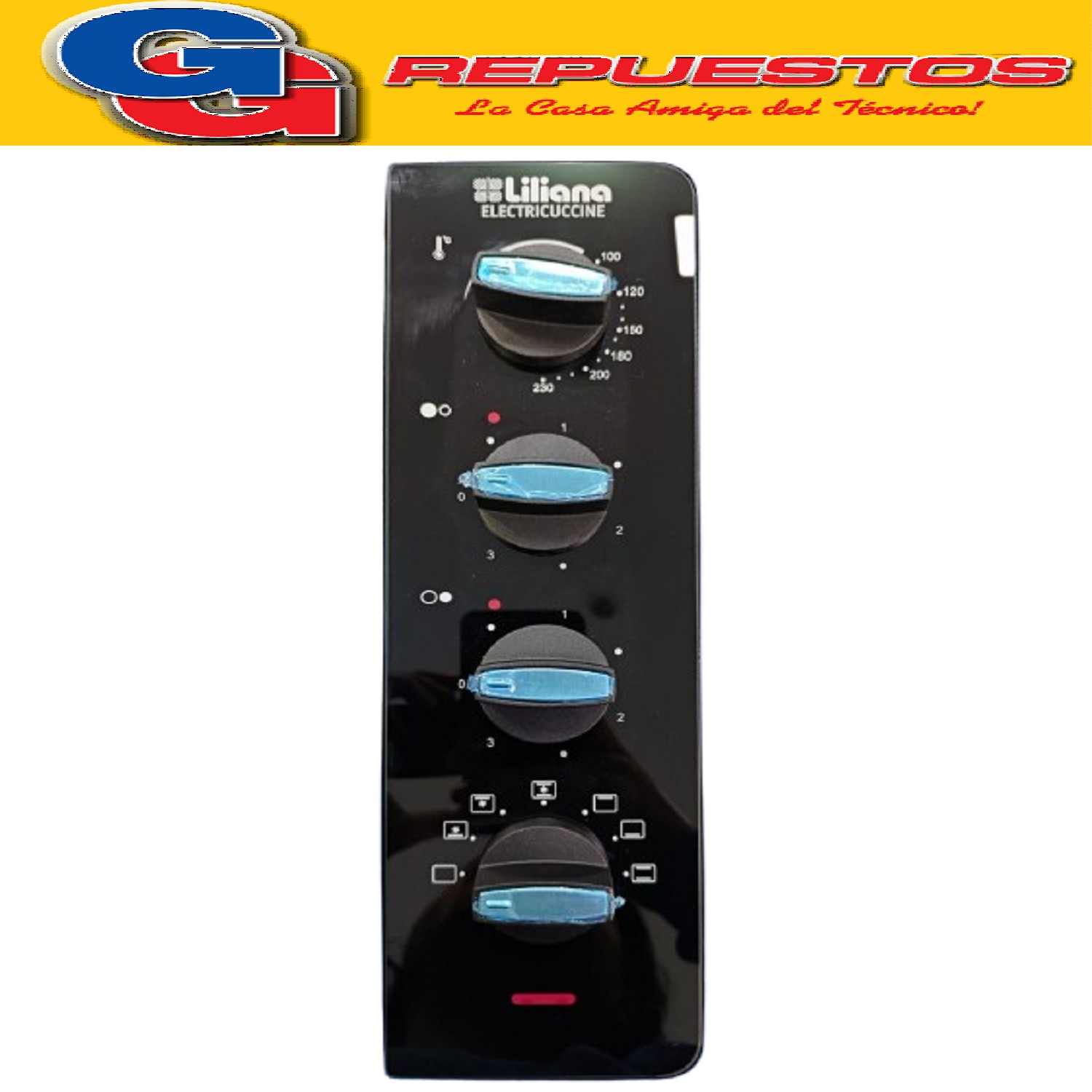 FRENTE PANEL PARA HORNO ELECTRICO LILIANA 45LTS COMPATIBLE   CON EL MODELO AO145V COLOR NEGRO