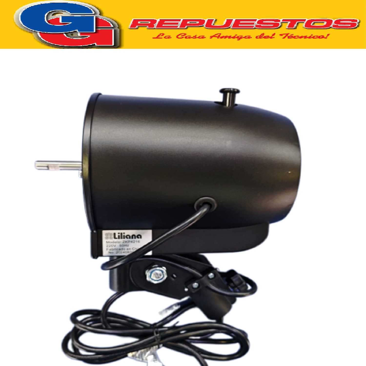 MOTOR PARA VENTILADOR DE 20 PULGADAS LILIANA COMPATIBLE CON  LOS MODELOS VP20POW / VT20POW MOTOR COMPLETO CON CARCAZA CABEZAL MODELO DE MOTOR ZKP4216 220V-50Hz