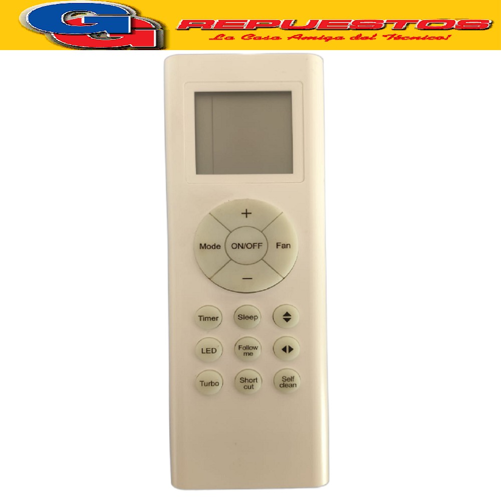 CONTRL REMOTO AIRE ACONDICIONADO SPLIT COMPATIBLE ALASKA BGH TOP HOUSE ZIMAL RG66A1/BGEF