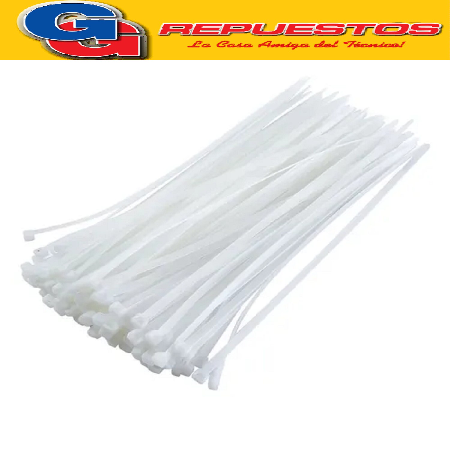 PRECINTOS DE NYLON  4.8mm X 200MM TRANSPARENTE X100