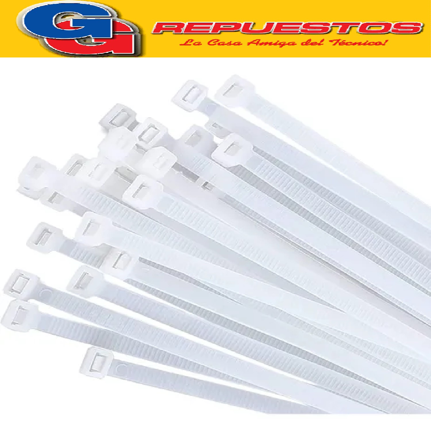 PRECINTOS DE NYLON  4.8mm X 200MM TRANSPARENTE X100