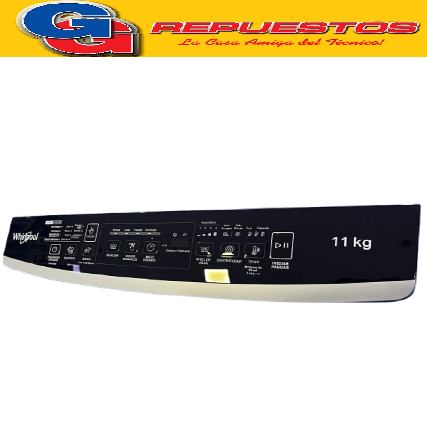 SERIGRAFIA + PANEL Y PLAQUETA DE CONTROL PARA LAVARROPAS  WHIRLPOOL WW11