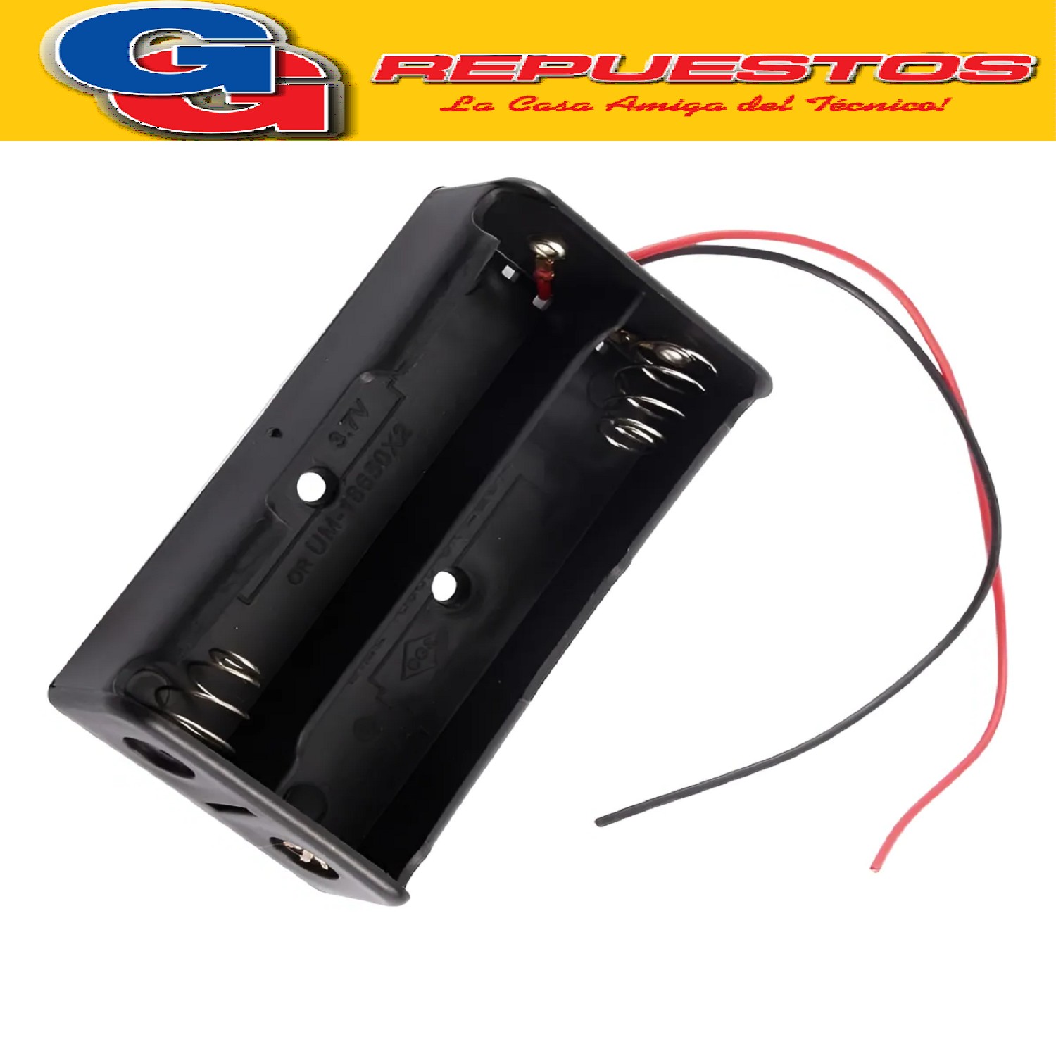 PORTAPILAS  PARA 2 PILAS BATERIA 18650 CON CABLE