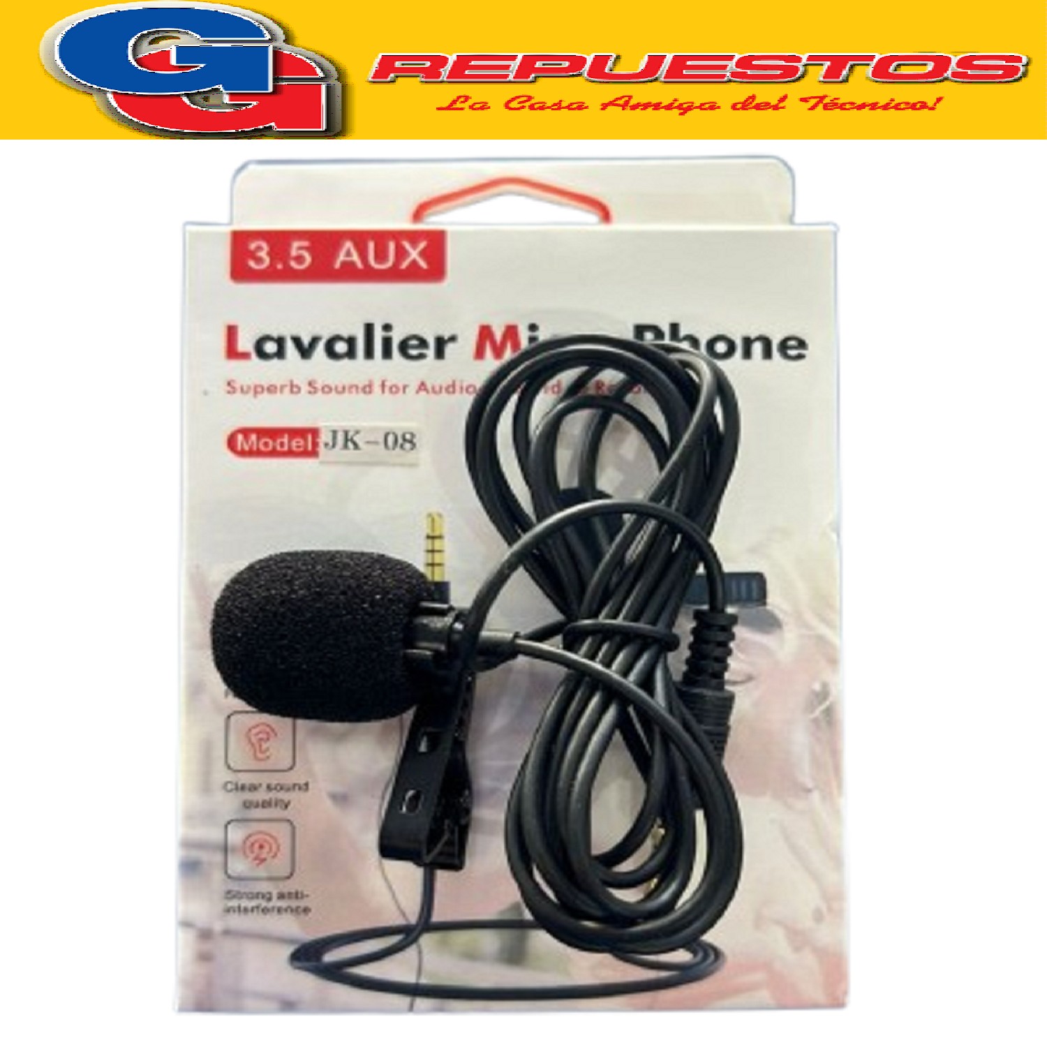 MICROFONO JK08 CORBATERO CON PLUG
