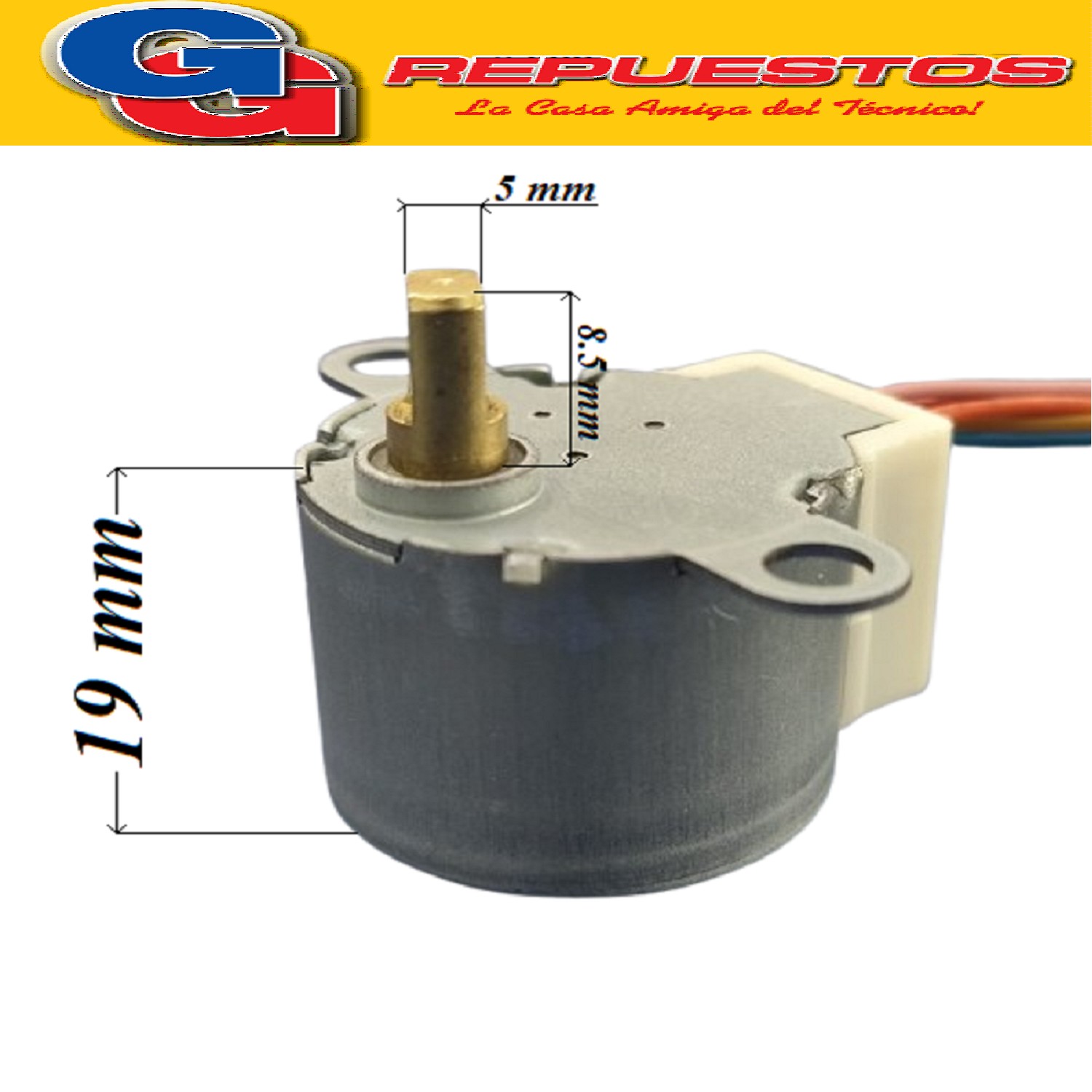 MOTOR SWING 12 V 24BYJ48-625 DB31-00371A 12V DC 100PPS 47RPM (1-2PHASE) NO. 11726-8 LEILI