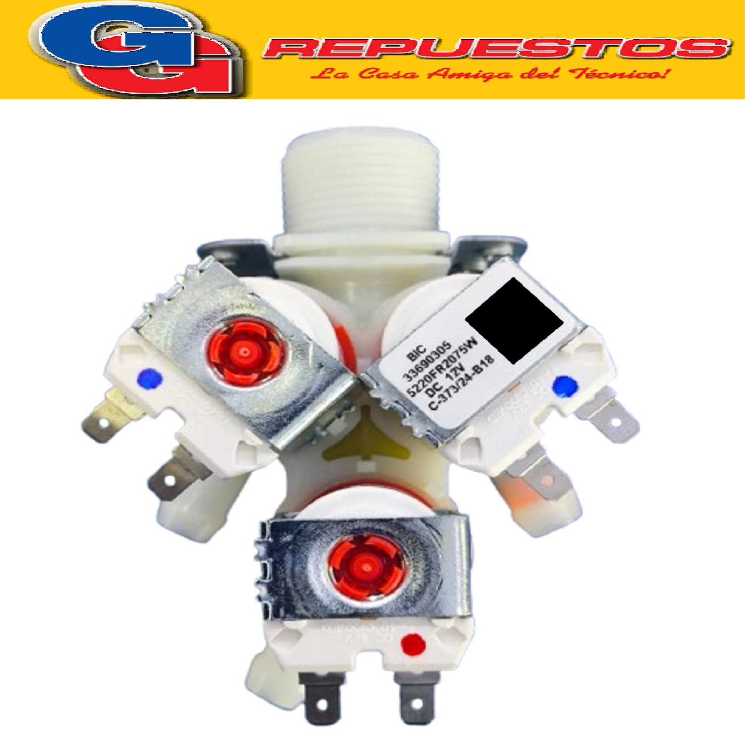 ELECTROVALVULA TRIPLE 12V LAVARROPAS LG WM13EGS6 5221ER1003P (LG) Valve Assembly Inlet 3WAY DC 12V NON 135/45/90 CELA GRAY 250
5221EN2003R (LG) Valve Assembly Inlet 3WAY DC 12V NA 135/45/90 CELA GRAY 187/187
5220FR2075W-5221ER1003N-AGM30142103 (LG) Valve Assembly Inlet 3WAY DC 12V C-521/23-B18