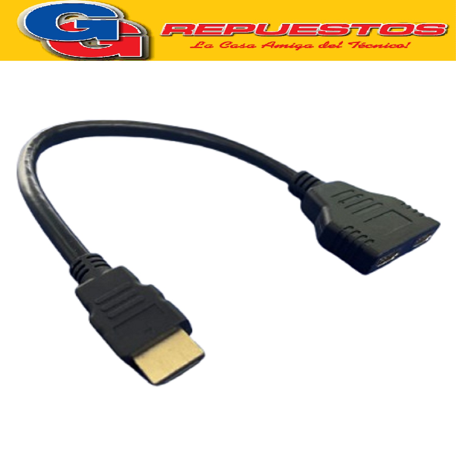 CABLEA ADAPTADOR HDMI CON DOBLE ENTRADA HEMBRA Y SALIDA   MACHO HDMI