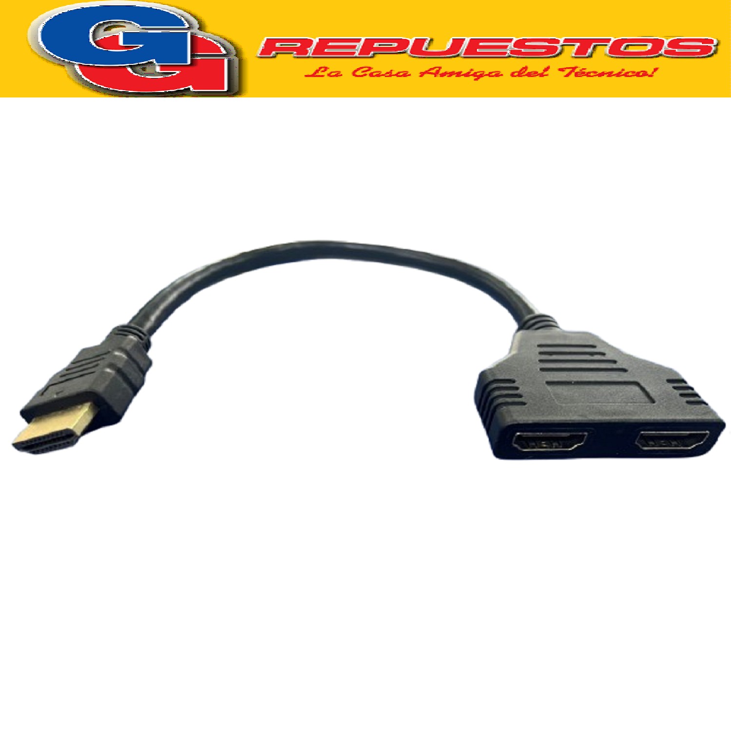 CABLEA ADAPTADOR HDMI CON DOBLE ENTRADA HEMBRA Y SALIDA   MACHO HDMI