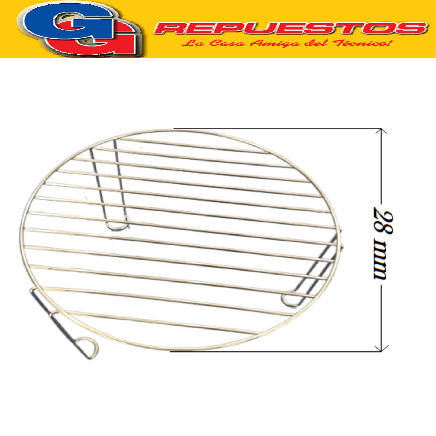 REJILLA PARA PLATO DE MICROONDAS DIAMETRO 28 CM ALTURA 14 CM / POSAFUENTES METALICO PARA EL PLATO DE MICROONDAS / REJILLA CORTA