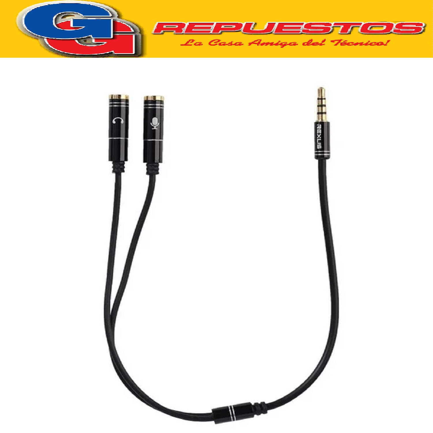 CABLE DE EXTENSION AUXILIAR PARA AURICULARES DIVISOR DE  AUD IO CON MICROFONO Y CONECTOR DE 3.5MM