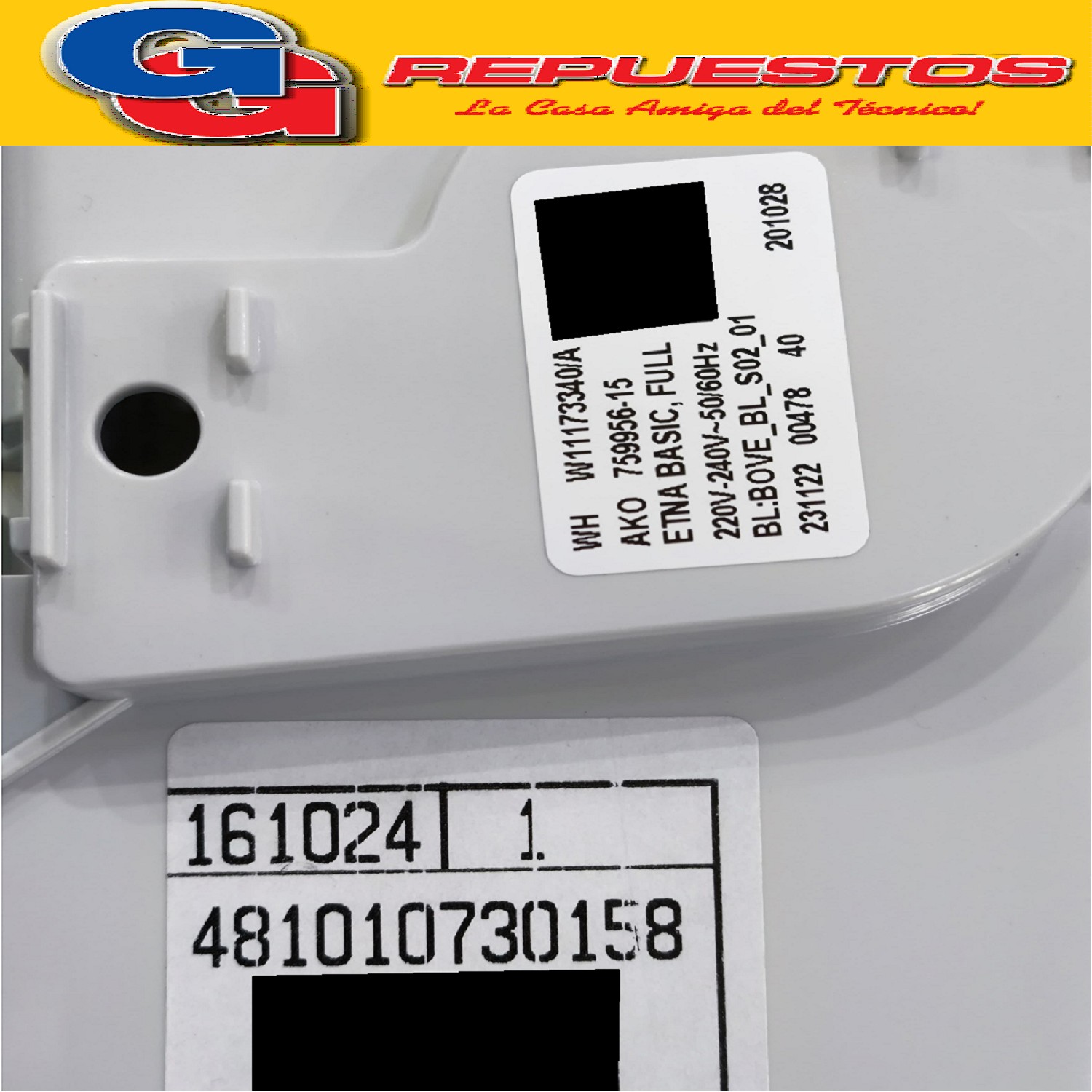 PLAQUETA DE POTENCIA ETNA PARA WHIRLPOOL WLCF70B - 32607995( WHIRLPOOL) UNIDAD CONTROL ETNA PROGR. WLCF70B&