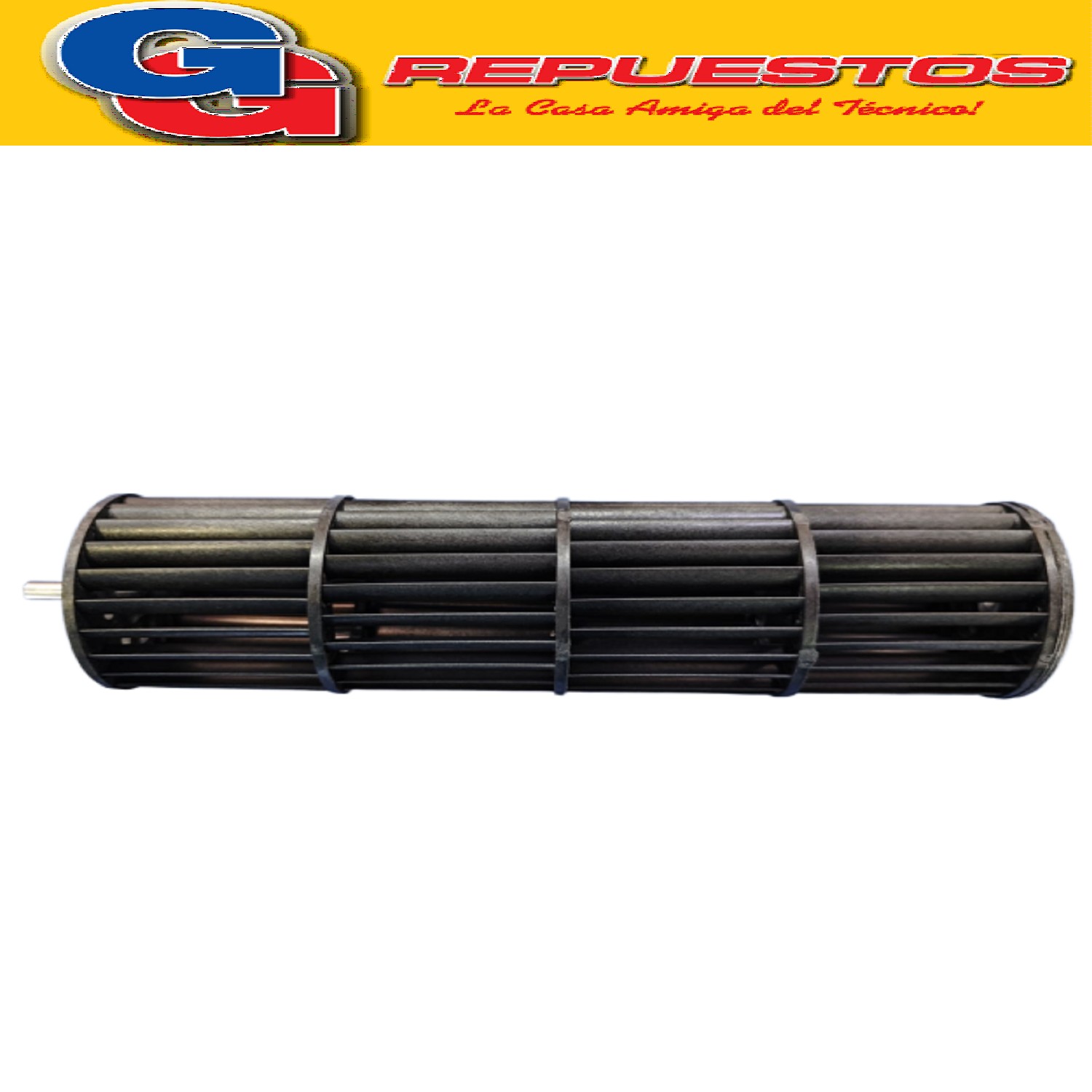 TURBINA 60X240 PARA TURBOFORZADOR TORRE CALEFACTOR PTC  ESTUFAS LILIANA COMPATIBLE CON LOS MODELOS TWR30 / TCV100 / TCV110D / TCV120 / TF160 240MM DE LARGO Y 60MM DE DIAMETRO BUJE EXTERNO 4MM DE DIAMETRO Y EJE 6MM DE DIAMETRO ZZCP4859