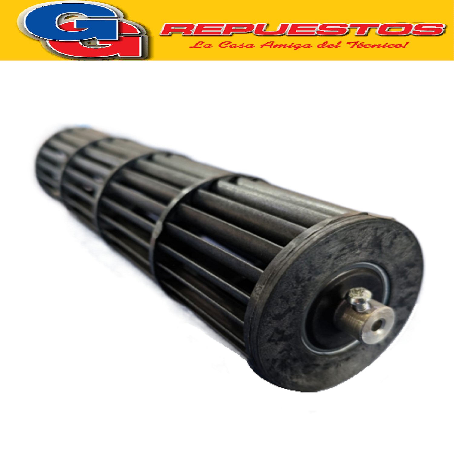 TURBINA 60X240 PARA TURBOFORZADOR TORRE CALEFACTOR PTC  ESTUFAS LILIANA COMPATIBLE CON LOS MODELOS TWR30 / TCV100 / TCV110D / TCV120 / TF160 240MM DE LARGO Y 60MM DE DIAMETRO BUJE EXTERNO 4MM DE DIAMETRO Y EJE 6MM DE DIAMETRO ZZCP4859