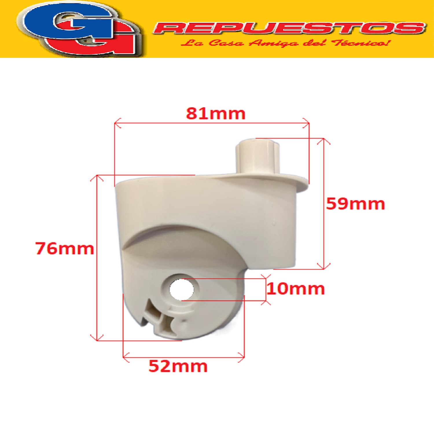 CODO PLASTICO BLANCO PARA VENTILADOR LILIANA COMPATIBLE CON  LOS MODELOS  VP16M / VP16D ZZLA4997