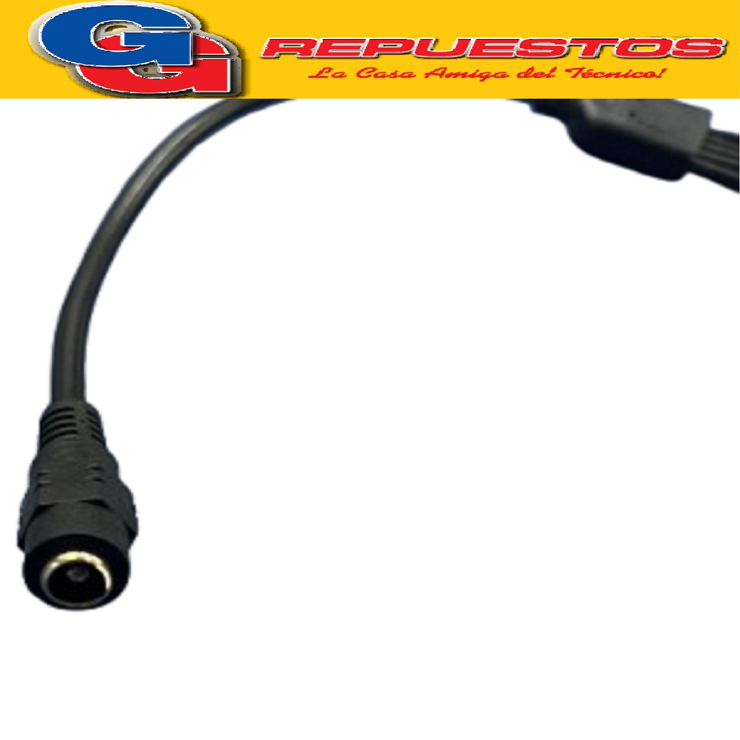 CABLE DC PARA ALIMENTAR CAMARAS DE SEGURIDAD CON 5 FICHA PLU G MACHO DE 2.1MM Y 1 CONECTOR JACK HEMBRA  DE 2.1MM CON 40CM DE LARGO
