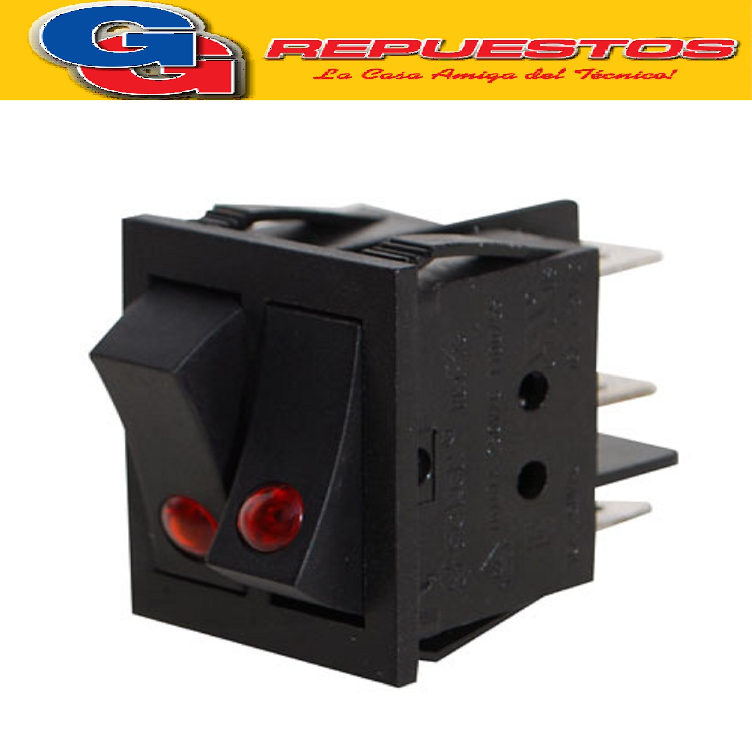 LLAVE INTERRUPTOR DOBLE CON LUZ RK1-23 PARA CONVECTOR TURBOCALEFACTOR ESTUFAS LILIANA COMPATIBLE CON LOS MODELOS CFB17 / CNN17 / CNG17 / PPV300 / TCV100 / C-DB01 / C-TH / CNWB01 / GARCN01 / PVWB02 / CNWB06 6 CONTACTOS BIPOLAR ZZCI4425