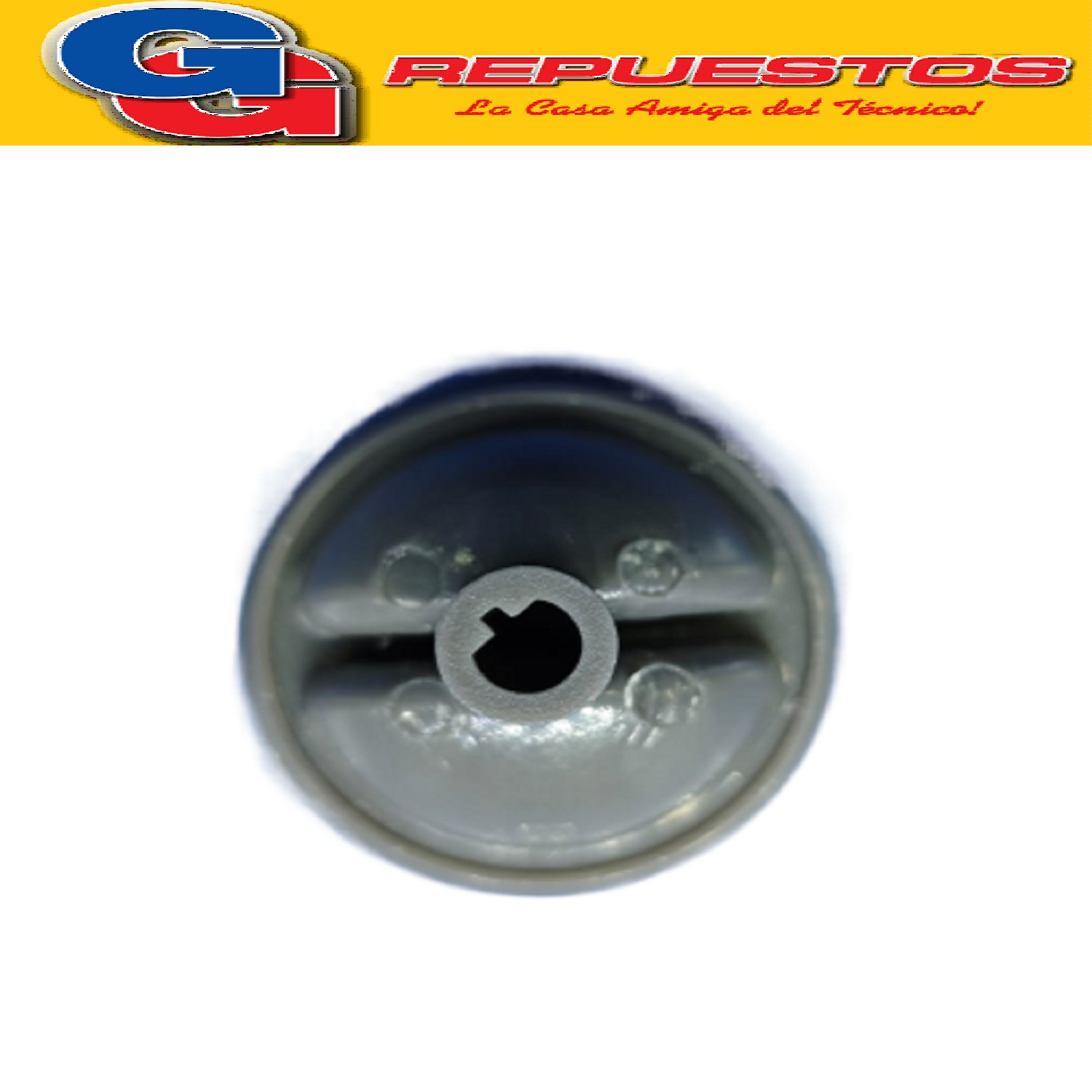 PERILLA REGULADORA POTENCIA COLOR GRIS PARA CALOVENTOR LILIANA COMPATIBLE CON LOS MODELOS CP630 / PTC550 MEDIA CAÑA EJE 6MM DIAMETRO DE LA PERILLA 41MM ALTO TOTAL DE LA PERILLA 21MM ZZCC1082