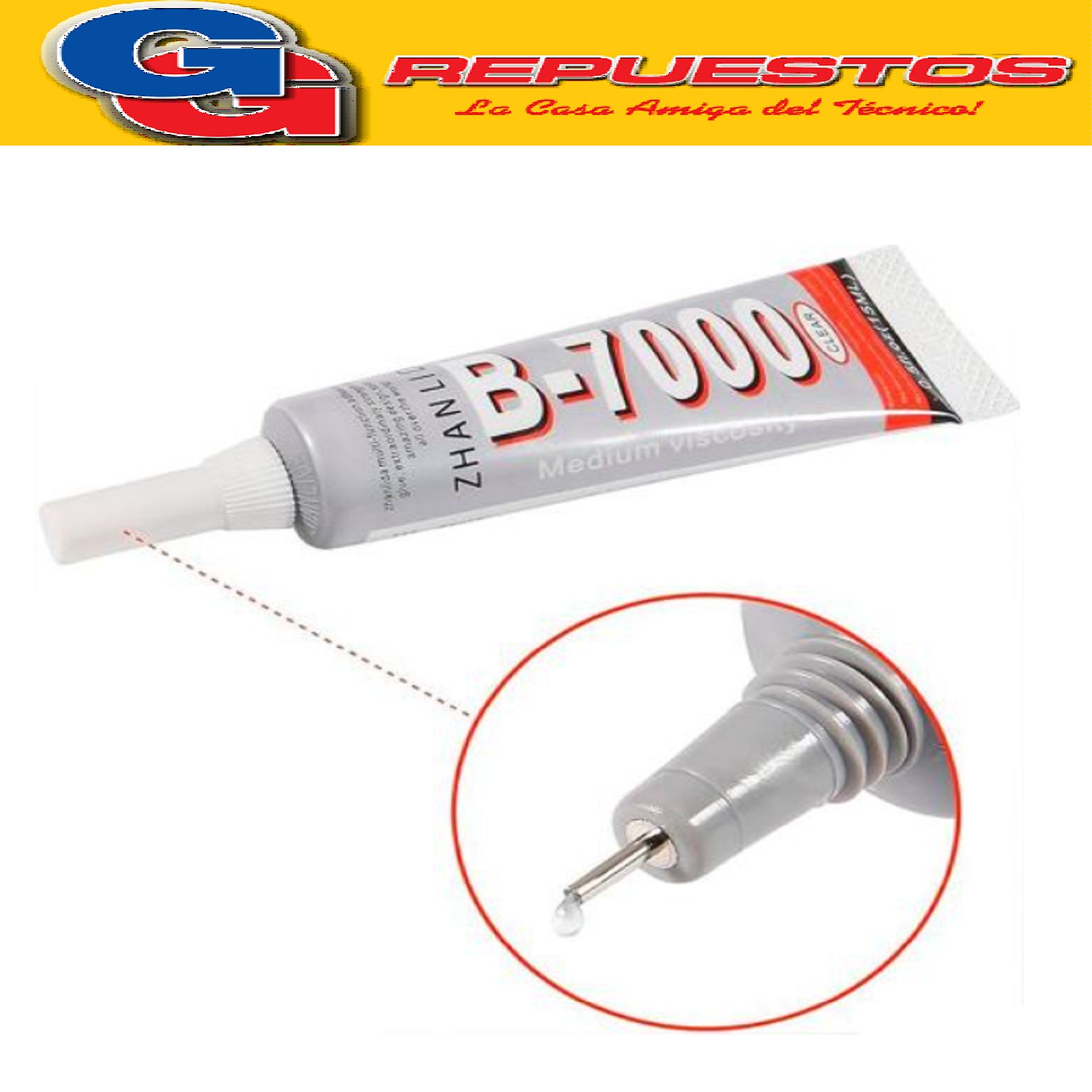 PEGAMENTO ZHANLIDA B-7000 TRANSPARENTE  15ML PARA REPARACION DE CELULARES