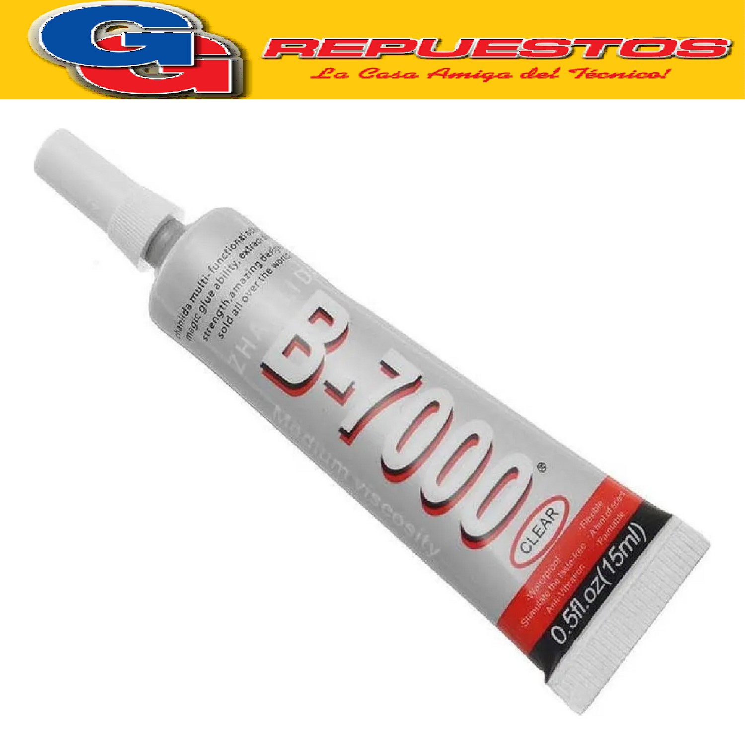 PEGAMENTO ZHANLIDA B-7000 TRANSPARENTE  15ML PARA REPARACION DE CELULARES