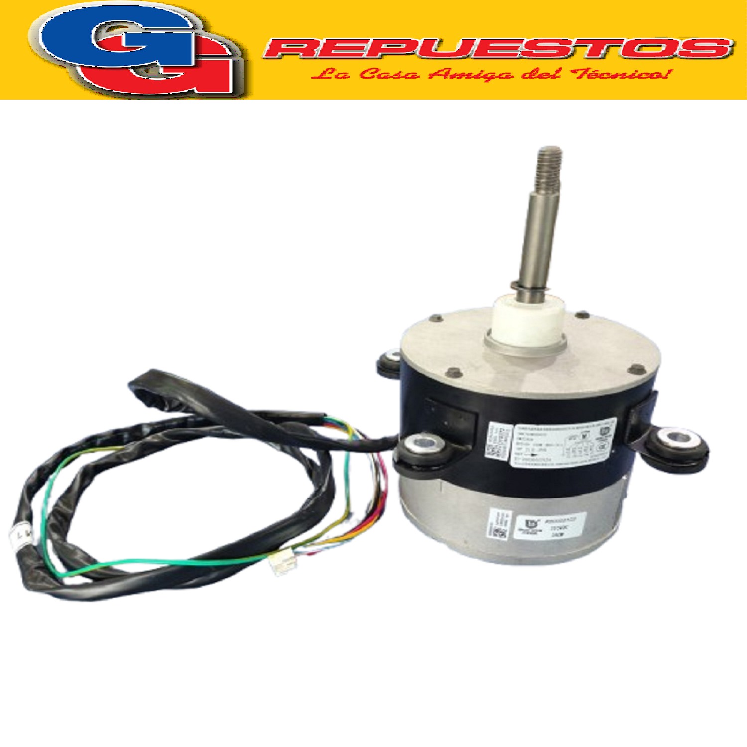 FORZADOR MOTOR CONDESANDOR AIRE ACONDICIONADO SPLIT SW250A Z WK72B500022 CORRIENTE CONTINUA DC 310V 250W 860 RPM 10P CL B IP44 SENTIDO DE GIRO ANTIHORARIO