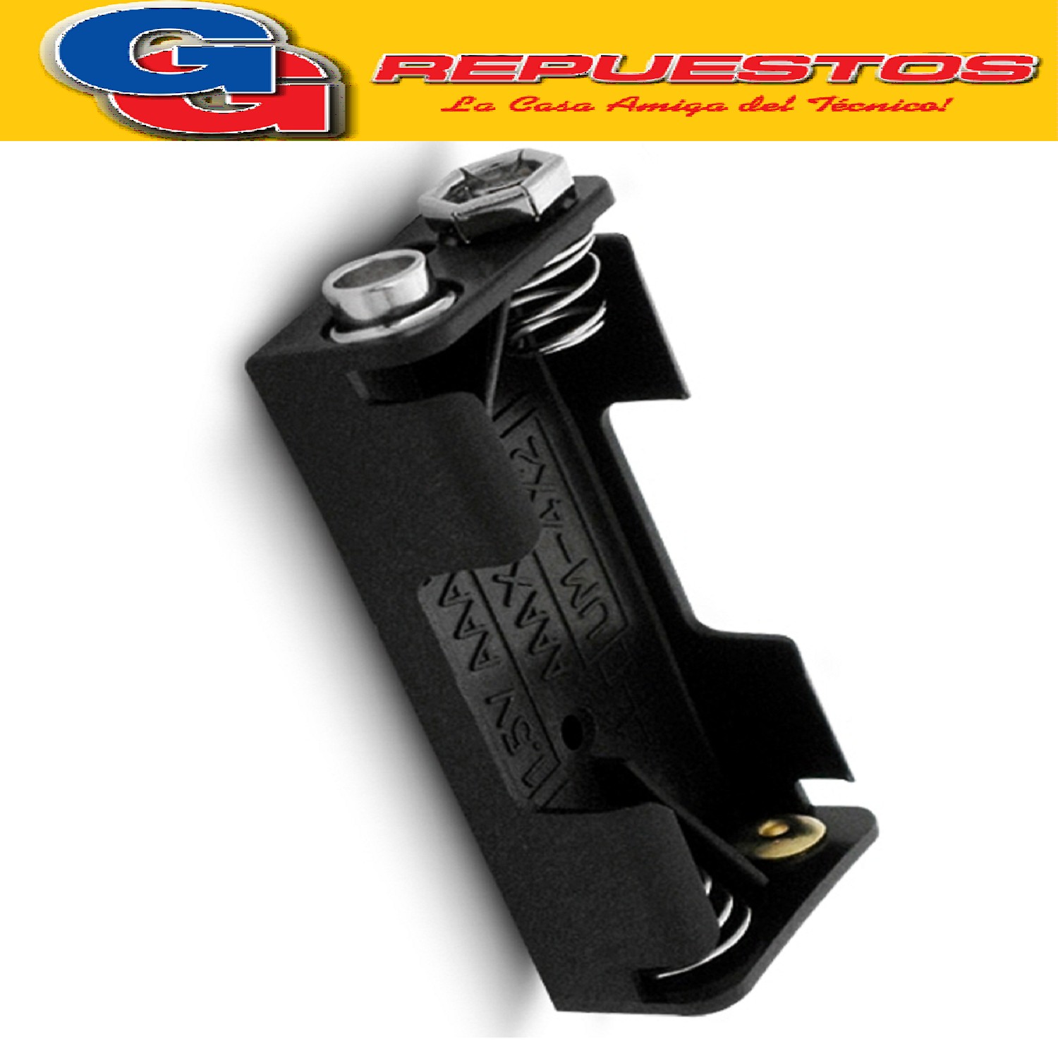 PORTAPILA X 2AAA CON CLIP DE BATERÍA