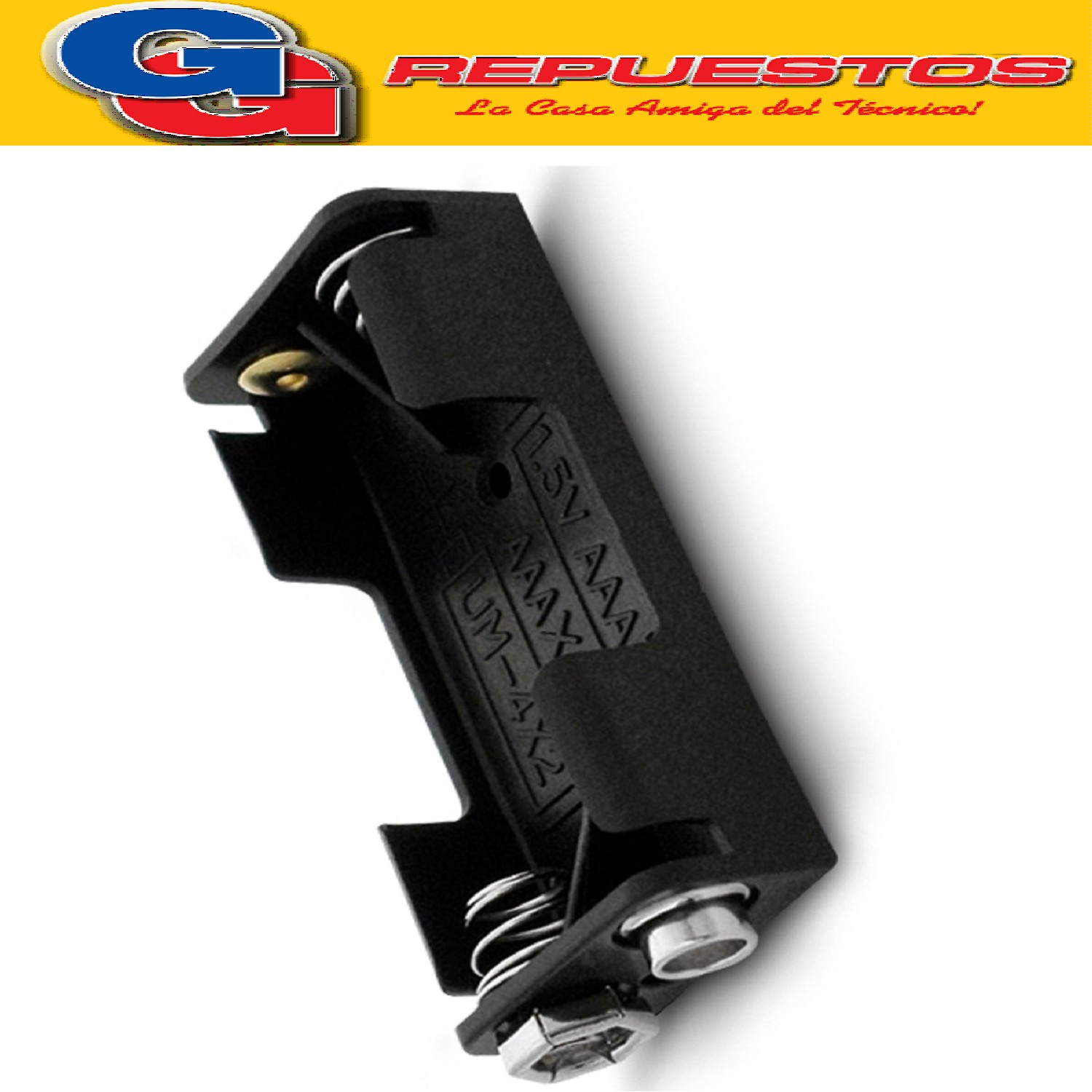 PORTAPILA X 2AAA CON CLIP DE BATERÍA