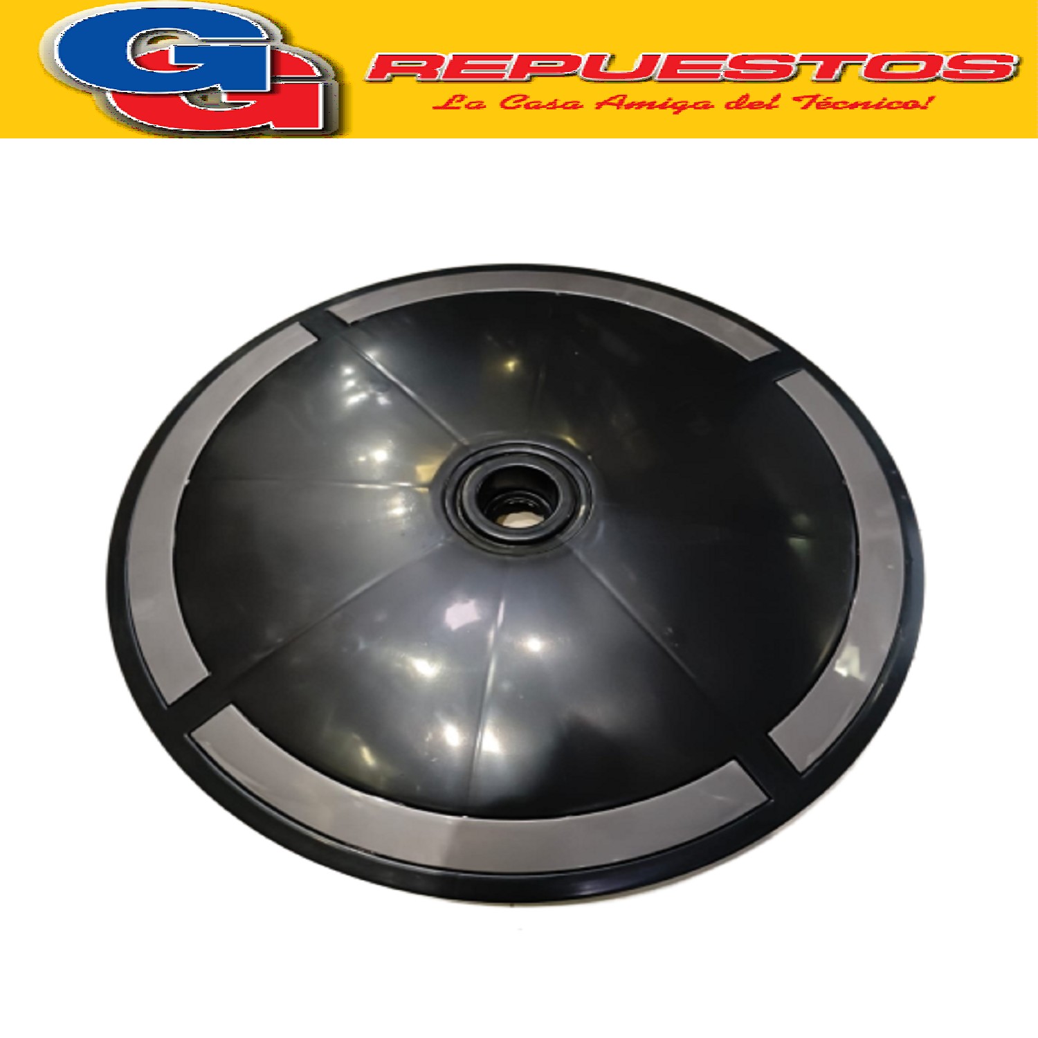 PIE BASE DE COLOR NEGRO CON 4 LINEAS GRIS PARA VENTILADOR LILIANA COMPATIBLE CON LOS MODELOS VPRN20 / VPTC20 / VPCD20 / VPTCM2016 / VPM2016 / VPC22 / VPD20R / VPD18R / VPC20B / VPC18B / VPC18M / VPM2016CB DIAMETRO TOTAL 54,2CM DIAMETRO DE CALSE PARA EL BARRAL 4.9CM 6,5CM DE ALTO ZZVP1455