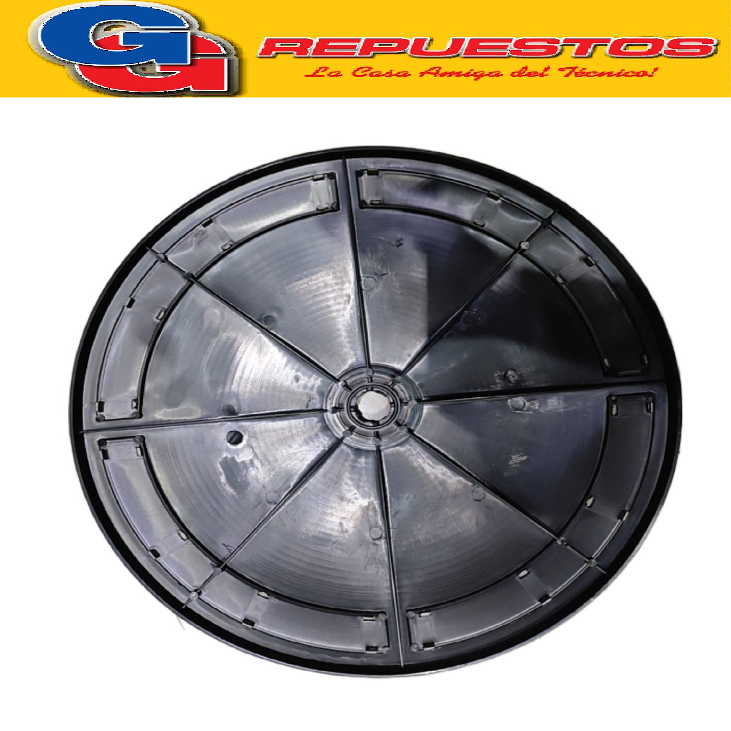 PIE BASE DE COLOR NEGRO CON 4 LINEAS GRIS PARA VENTILADOR LILIANA COMPATIBLE CON LOS MODELOS VPRN20 / VPTC20 / VPCD20 / VPTCM2016 / VPM2016 / VPC22 / VPD20R / VPD18R / VPC20B / VPC18B / VPC18M / VPM2016CB DIAMETRO TOTAL 54,2CM DIAMETRO DE CALSE PARA EL BARRAL 4.9CM 6,5CM DE ALTO ZZVP1455