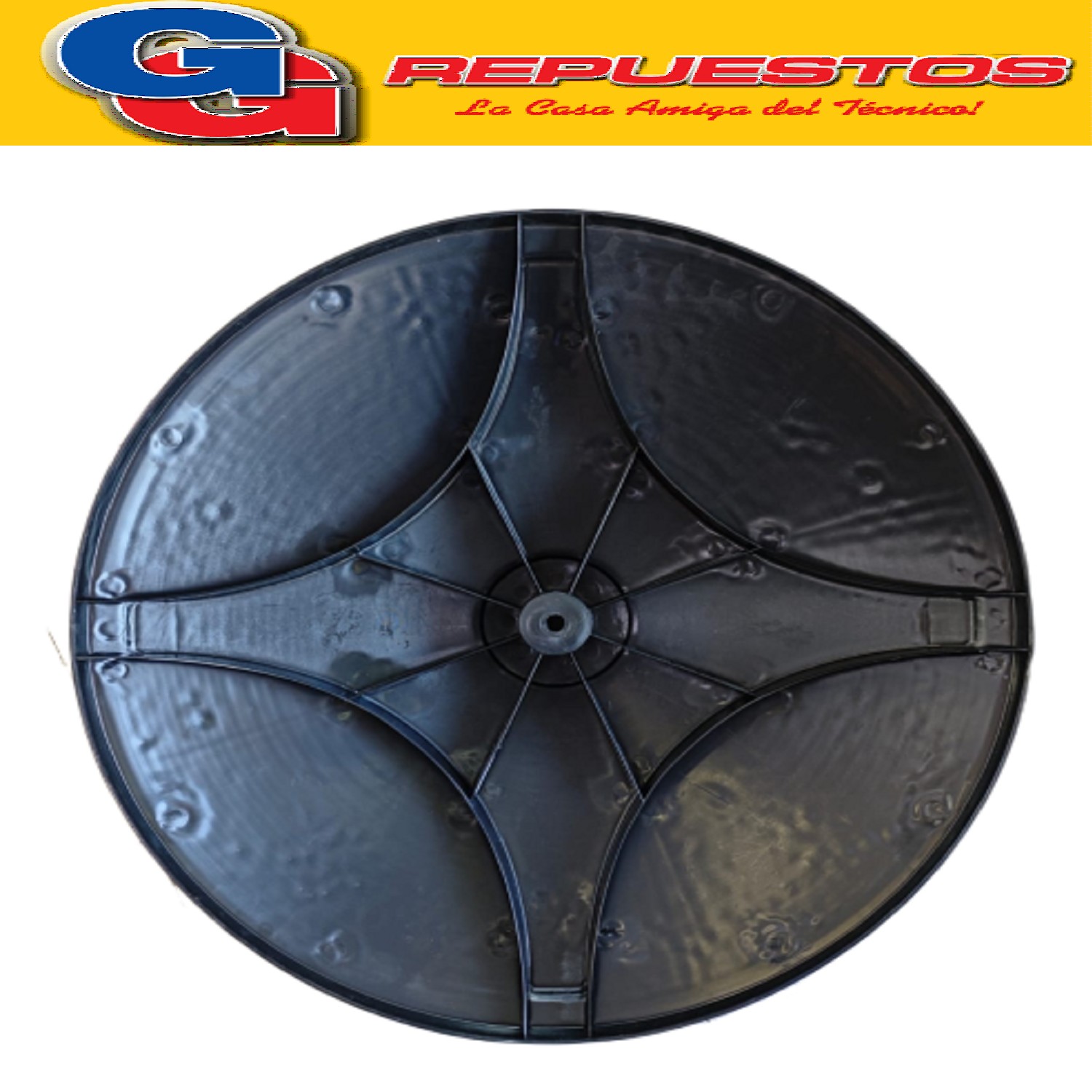 BASE BARRAL CON RELIEVE 4 PUNTAS PARA VENTILADOR INDUSTRIAL  COLOR NEGRO DE PLASTICO LILIANA COMPATIBLE CON LOS MODELOS VPHP24 / VPCX32 / VPI32 / DBPIE32 / VP25M / VPI32CB / VP25MCB DIAMETRO TOTAL 56.5CM DIAMETRO CALSE BARRAL 42MM ALTO TOTAL 12CM ZZVP1453