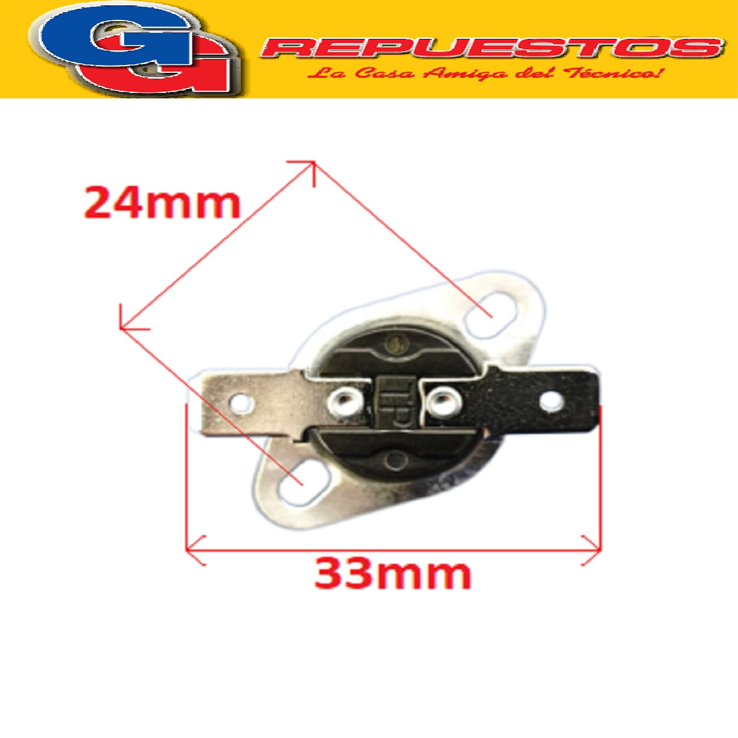 TERMOSTATO FIJO DE 75°C PARA ESTUFAS CALEFACTORES CONVECTOR  TIPO SPLIT CALOVENTORES LILIANA COMPATIBLE CON LOS MODELOS CAL35 / CP817 / CP827 / TC20 / TC30 / TC50 / CAL40 / CW800 / CWD900 / TWR40 / PVE60 / CAL50 / MIC40 / MIC30 / STE3030 / STE1515 ZZCP4980