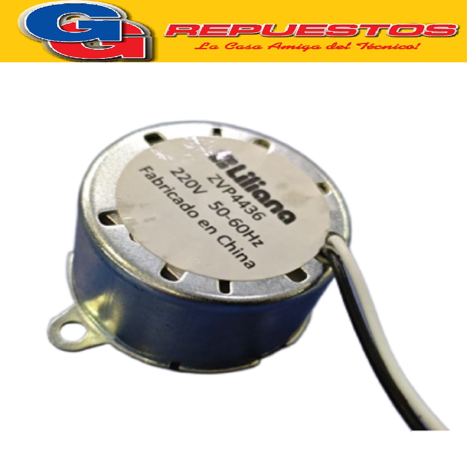 MOTOR DE GIRO PARA TURBOCALEFACTOR TORRE TOWERFLAME  1000W / 2000W MARCA LILIANA COMPATIBLE CON EL MODELO TCH50 DIAMETRO DE EJE 6MM MEDIA CAÑA LARGO TOTAL DEL EJE 11MM ZZVP4436