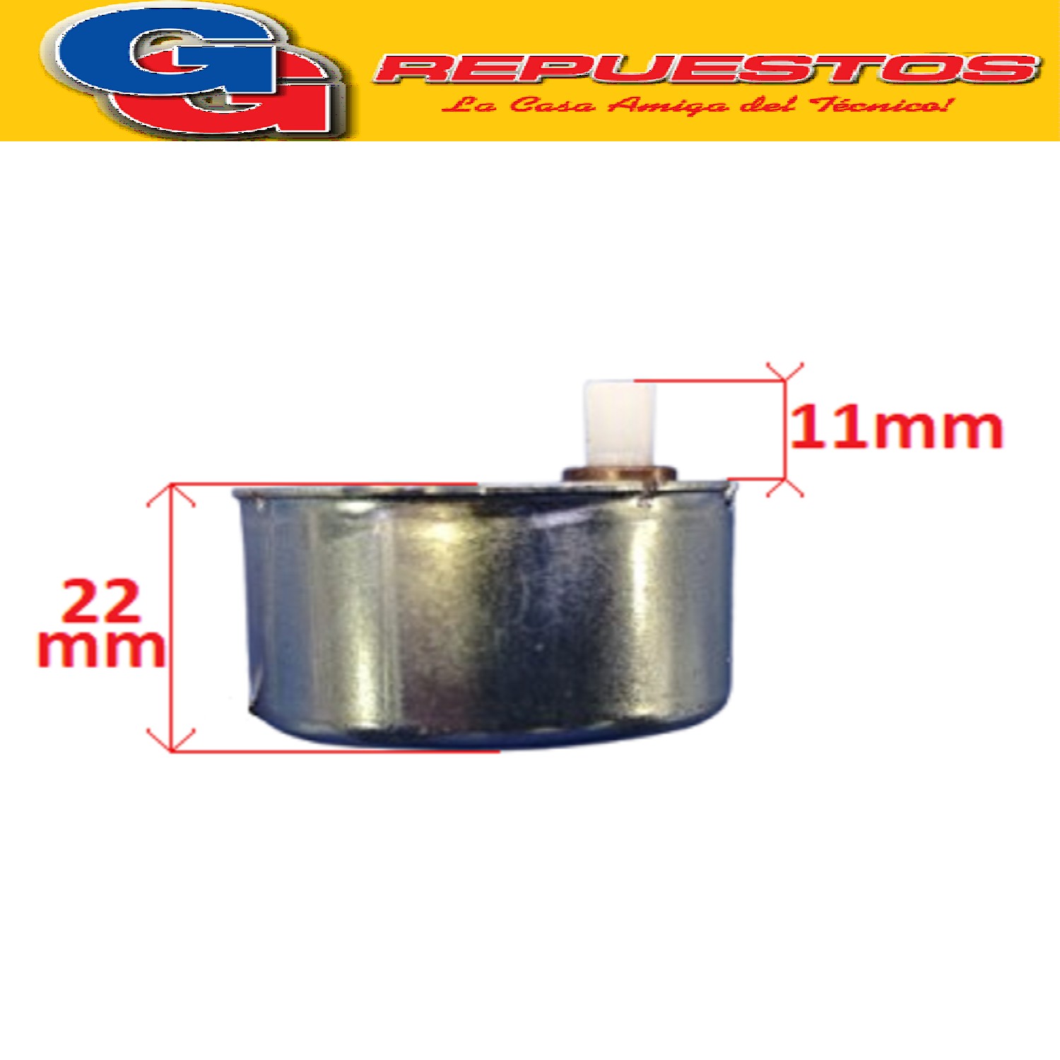 MOTOR DE GIRO PARA TURBOCALEFACTOR TORRE TOWERFLAME  1000W / 2000W MARCA LILIANA COMPATIBLE CON EL MODELO TCH50 DIAMETRO DE EJE 6MM MEDIA CAÑA LARGO TOTAL DEL EJE 11MM ZZVP4436